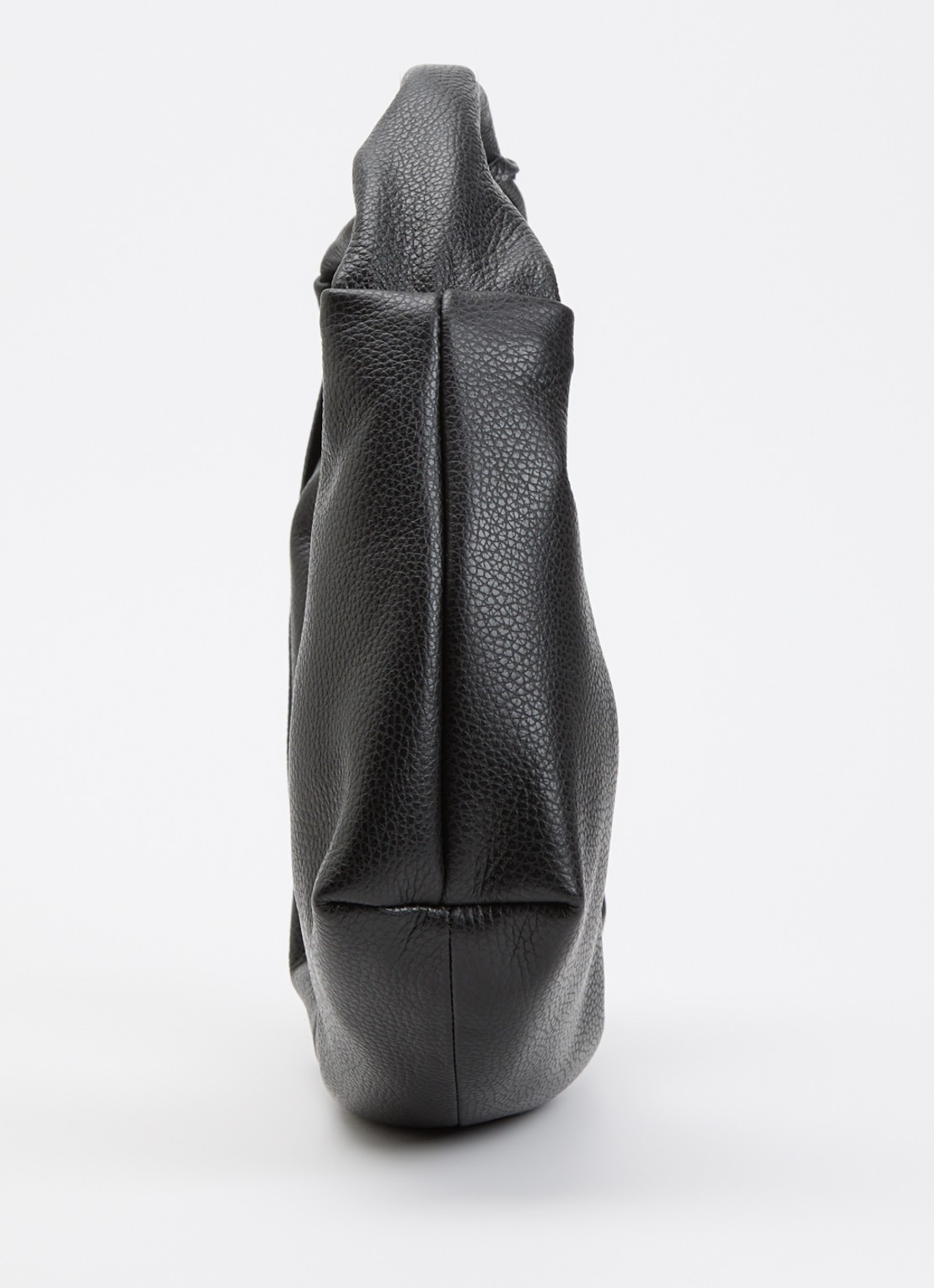 Nona Slouchy schoudertas van leer - detail 4 zwart