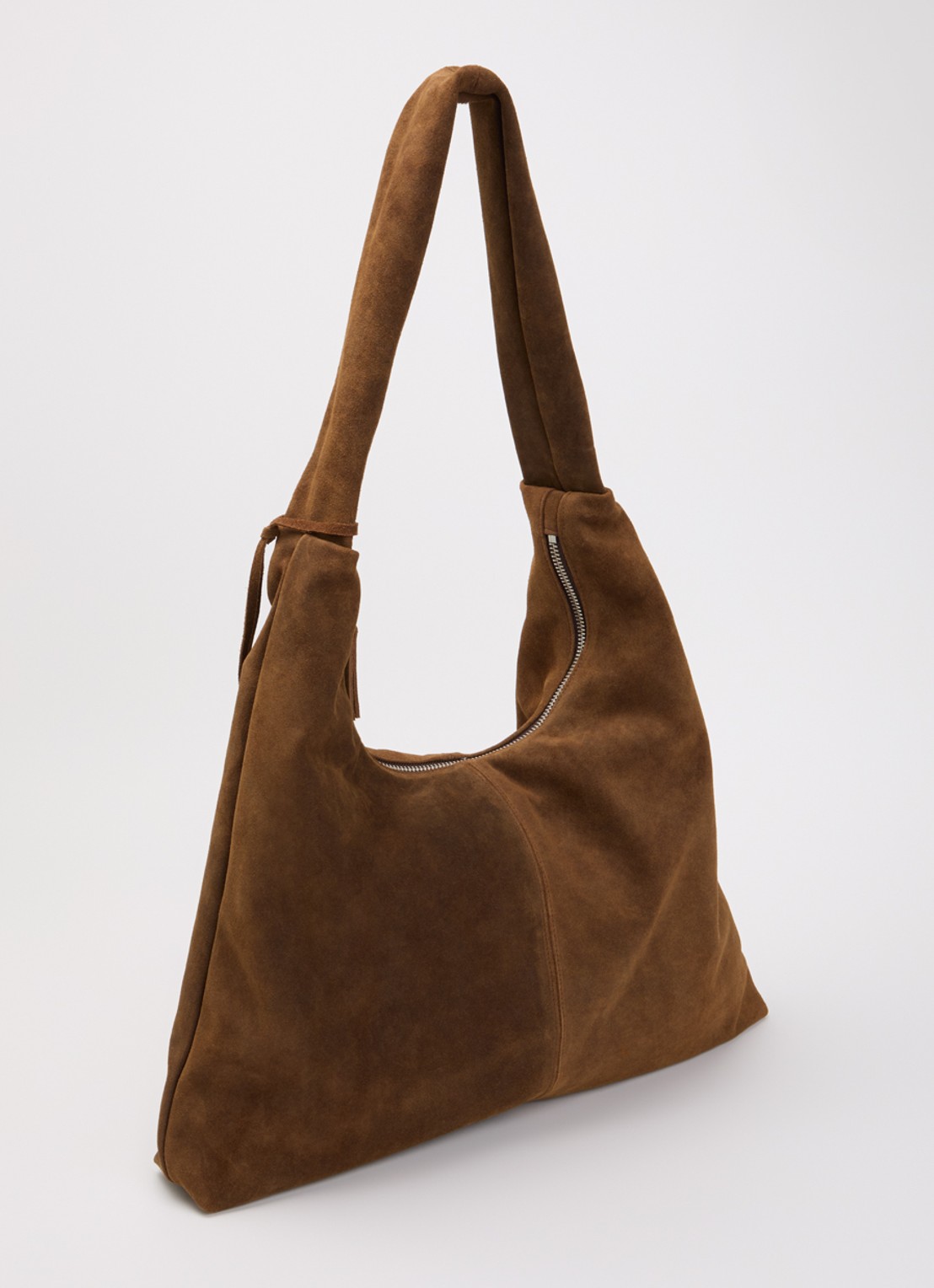 Nona XL crossbodytas van suède - achterkant bruin