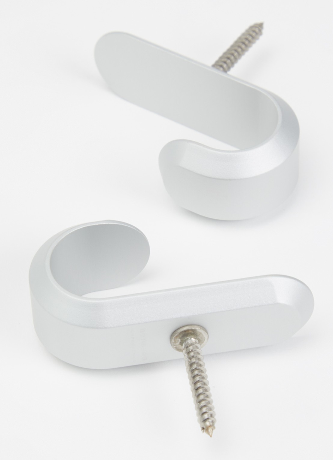 Normann Copenhagen Curve Mini wandhaak set van 2 - voorkant 2 zilver