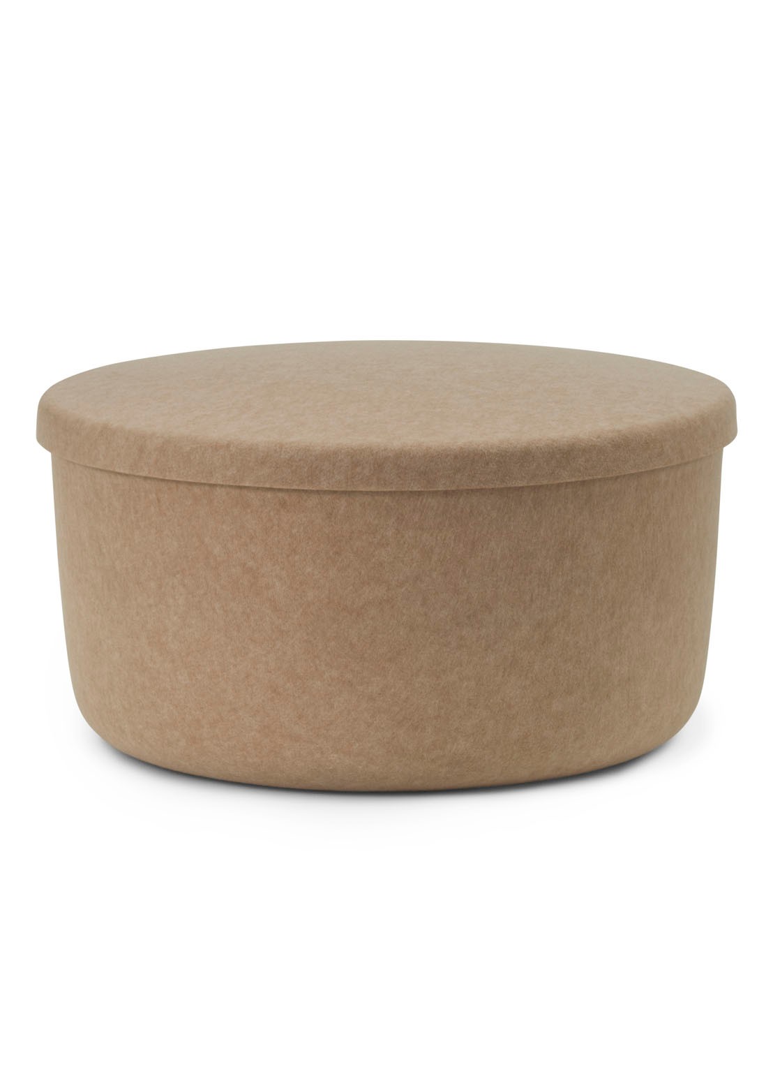 Normann Copenhagen Hide Storage poef 52,5 cm - voorkant zand