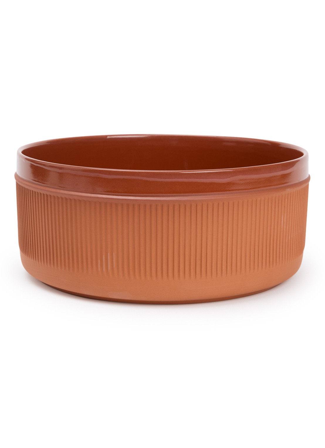 Normann Copenhagen Junto serveerschaal 24 cm - voorkant oranjebruin