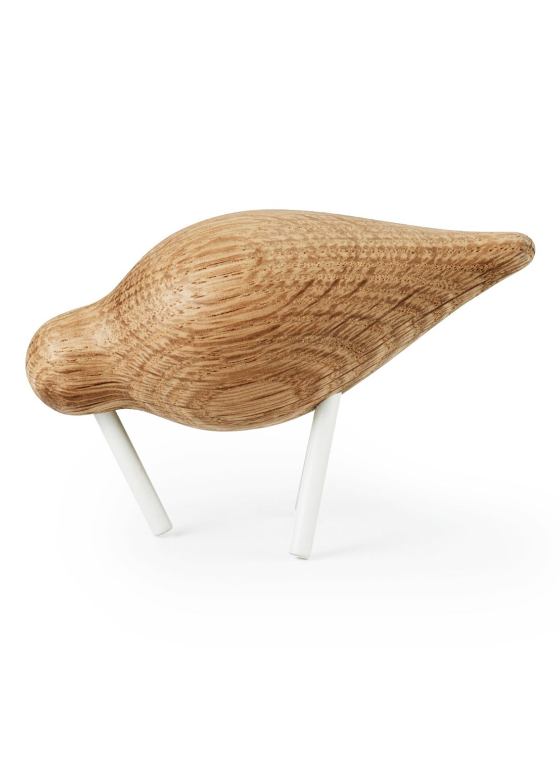 Normann Copenhagen Shorebird ornament van hout 7,5 cm - voorkant beige