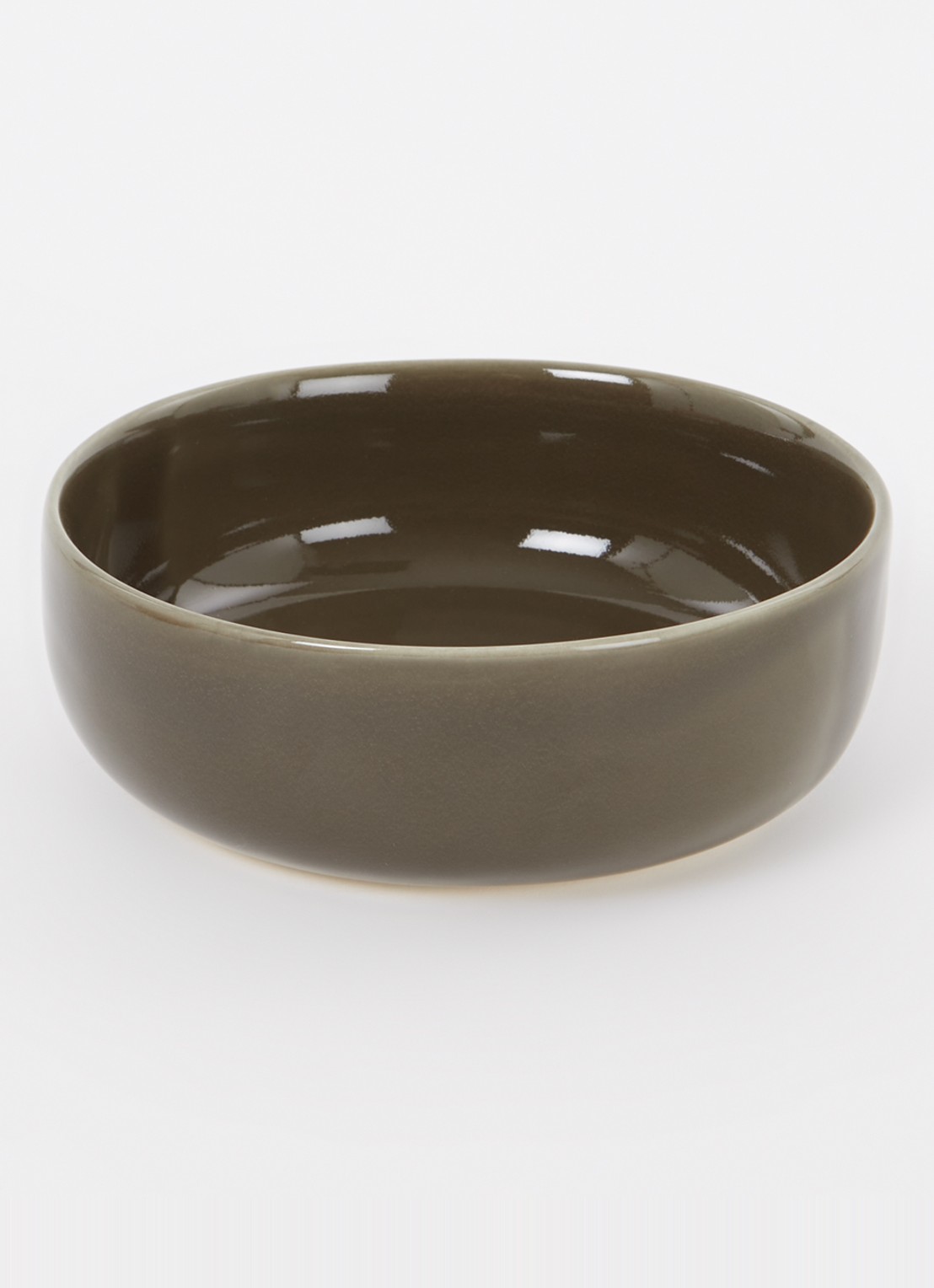 Nosse Ceramics Svelte kom 15 cm - voorkant 2 olijfgroen