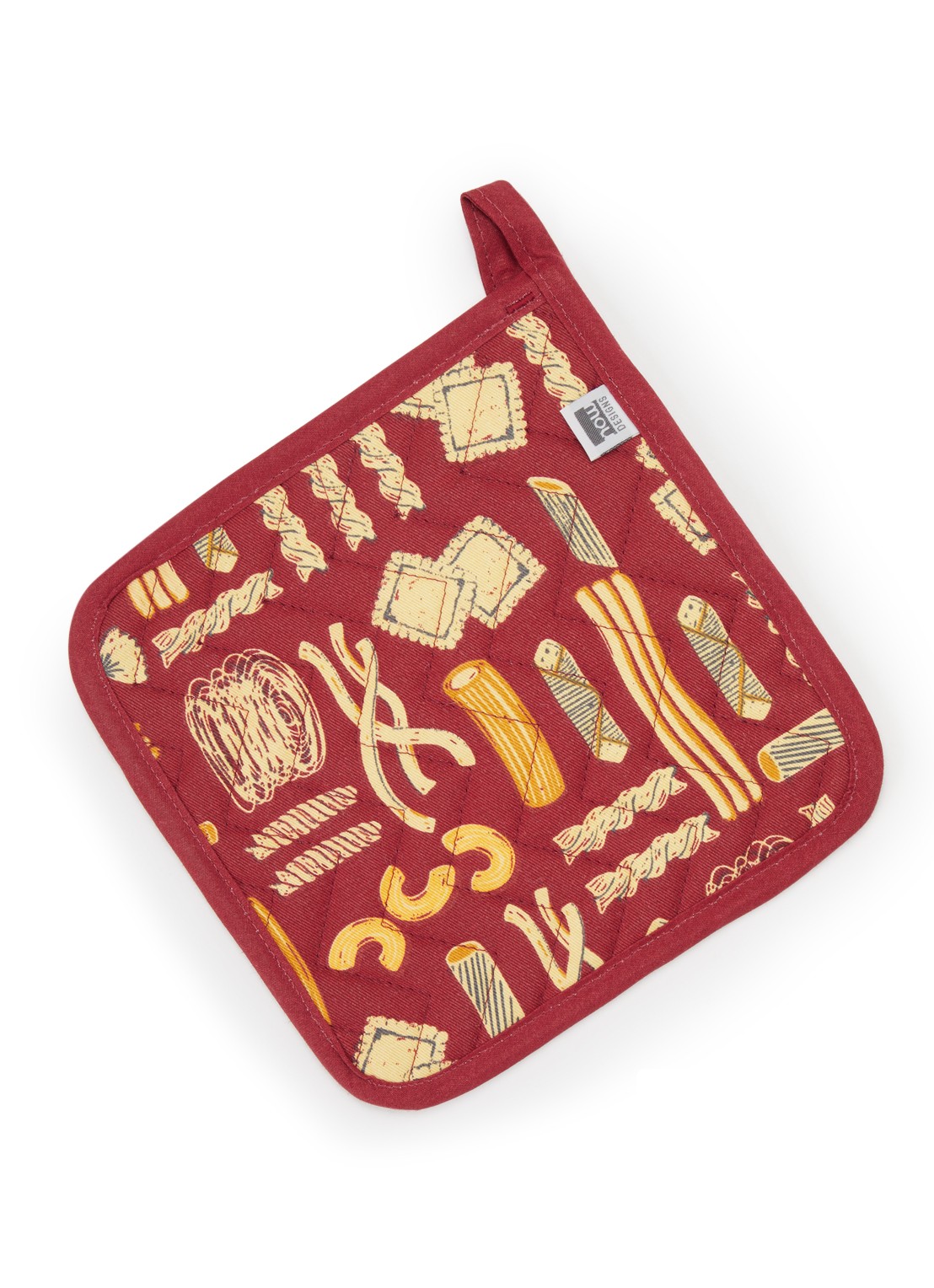 Now Designs Buona Pasta pannenlap - voorkant steenrood