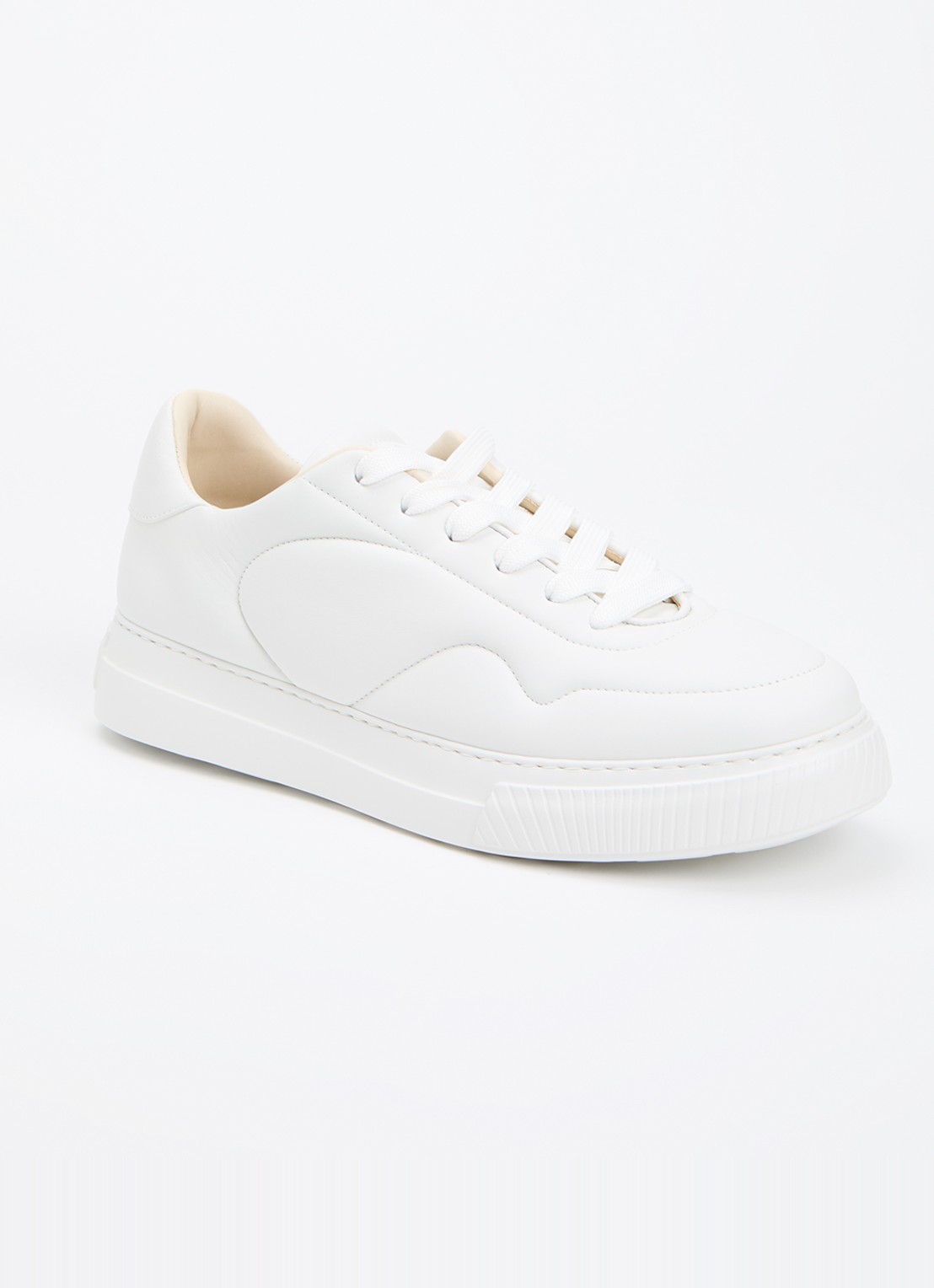 Nubikk Caldera Rush sneaker van kalfsleer met logo - voorkant wit