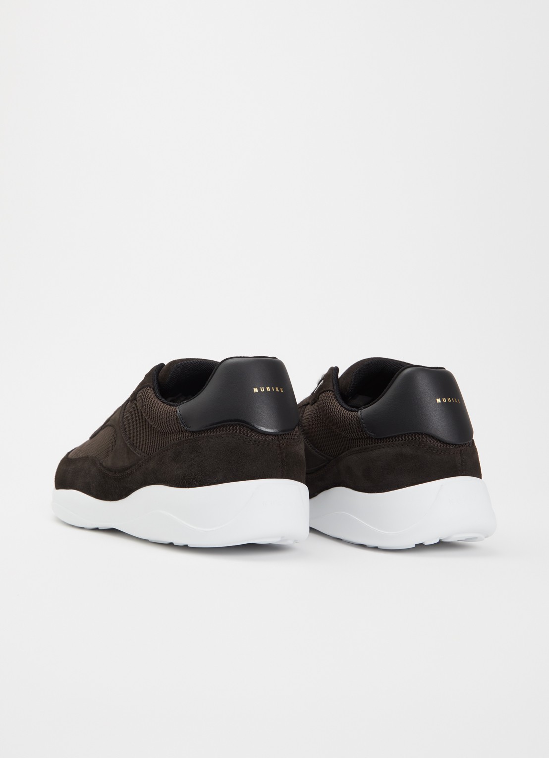 Nubikk Denzel Dane sneaker van mesh met suède details - achterkant 5 donkerbruin