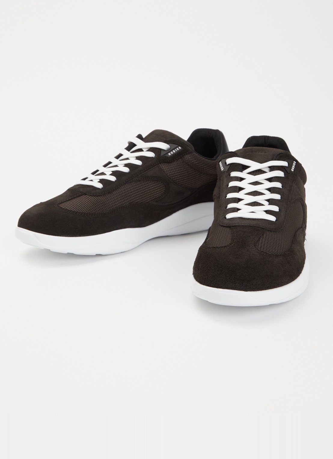 Nubikk Denzel Dane sneaker van mesh met suède details - detail donkerbruin