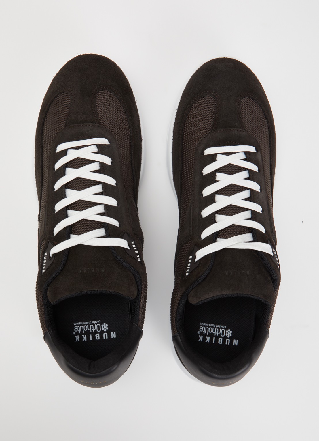 Nubikk Denzel Dane sneaker van mesh met suède details - detail 2 donkerbruin