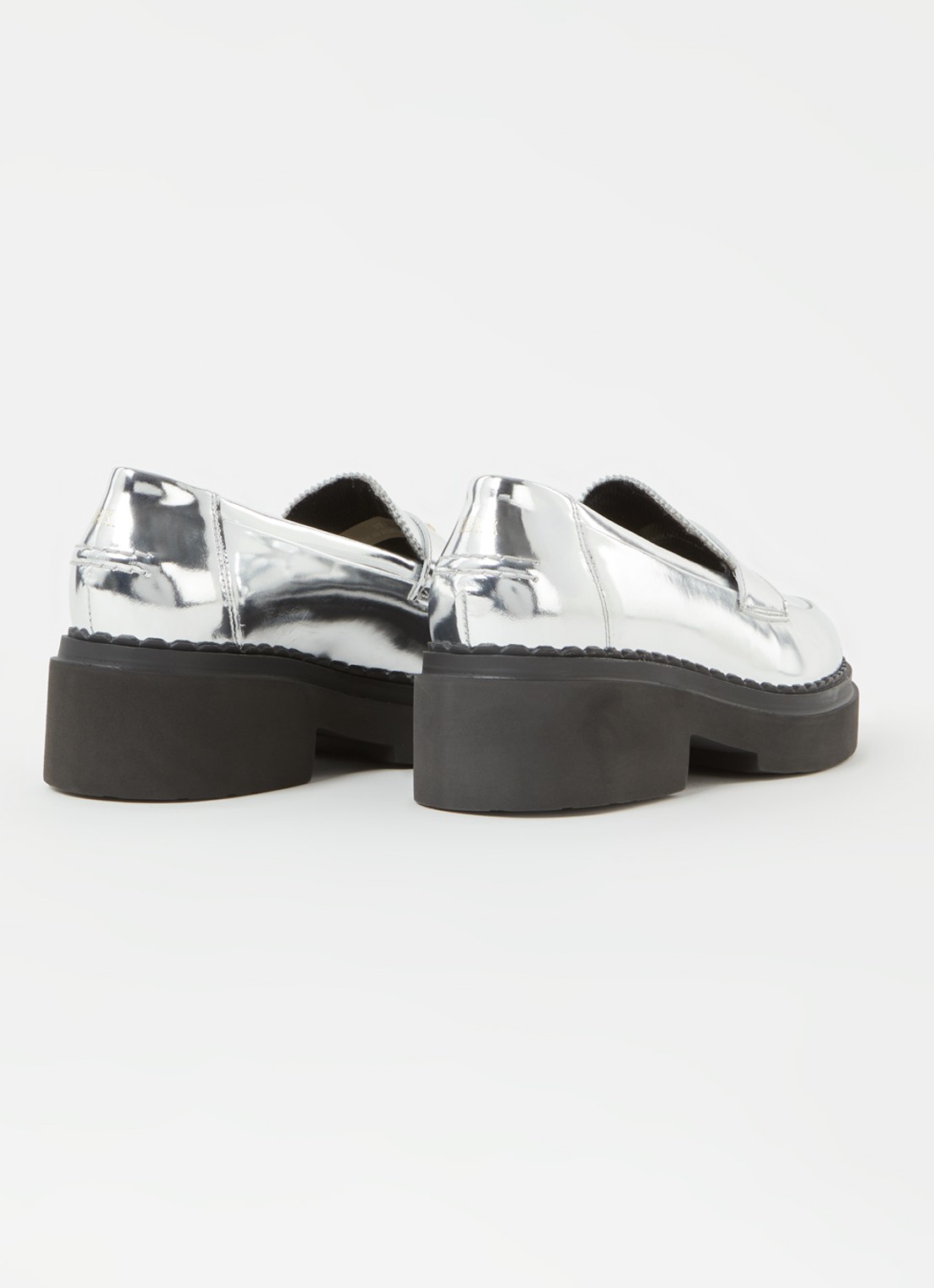 Nubikk Frankie loafers van leer met metallic finish - detail 2 zilver