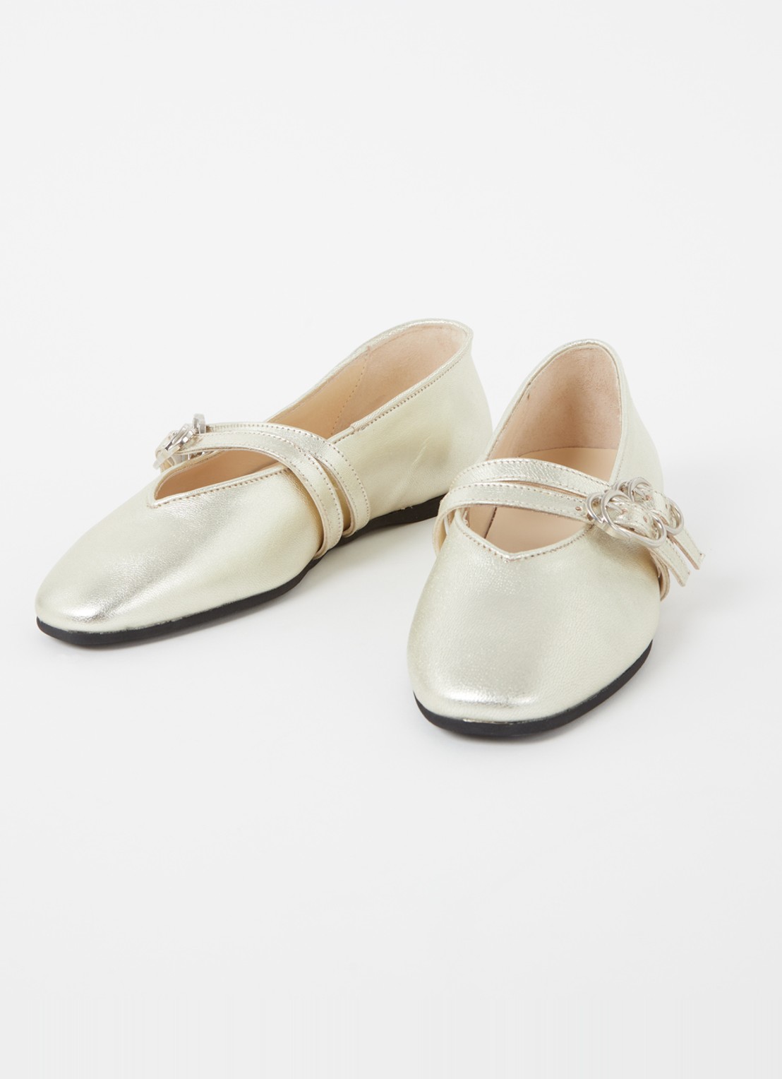 Nubikk Gisele Grace ballerina van leer met metallic finish - detail 4 goud