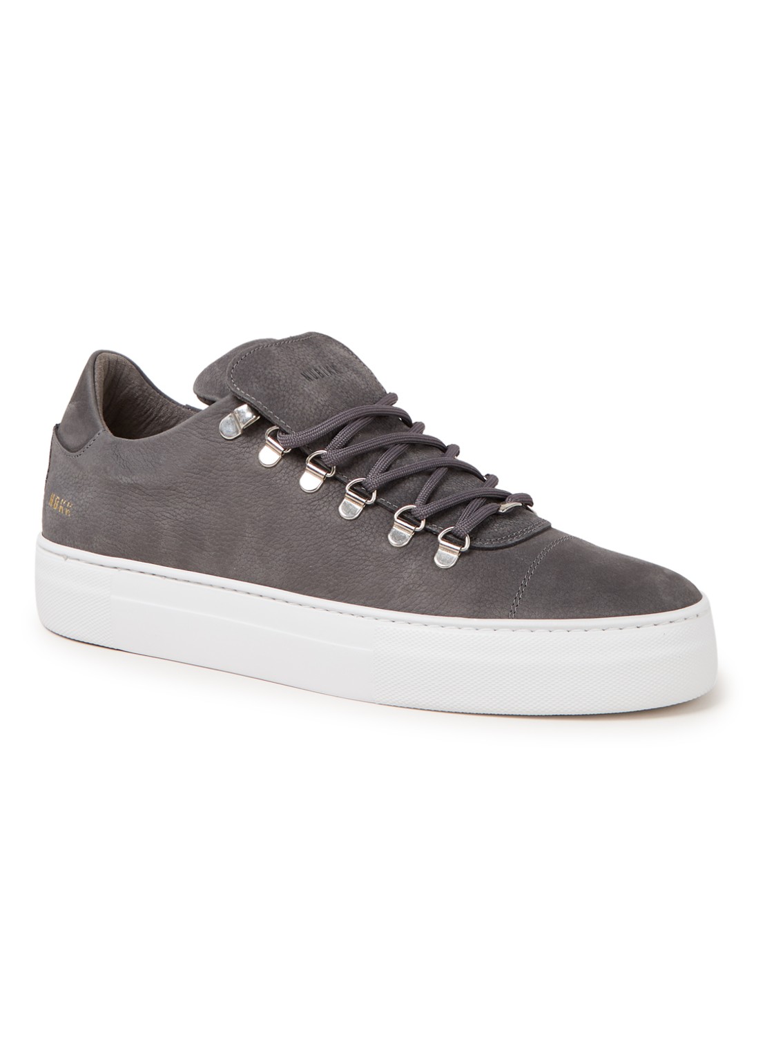 Nubikk Jagger Classic II sneaker van nubuck - voorkant middengrijs