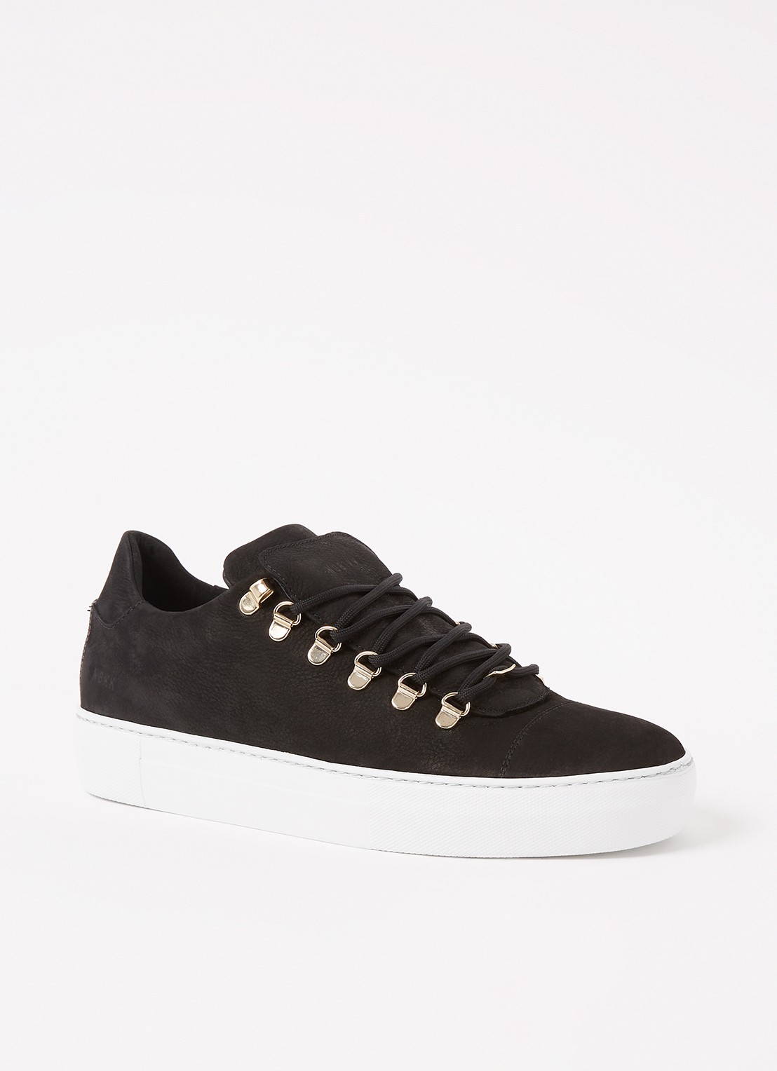 Nubikk Jagger Classic sneaker van nubuck  - voorkant 2 zwart
