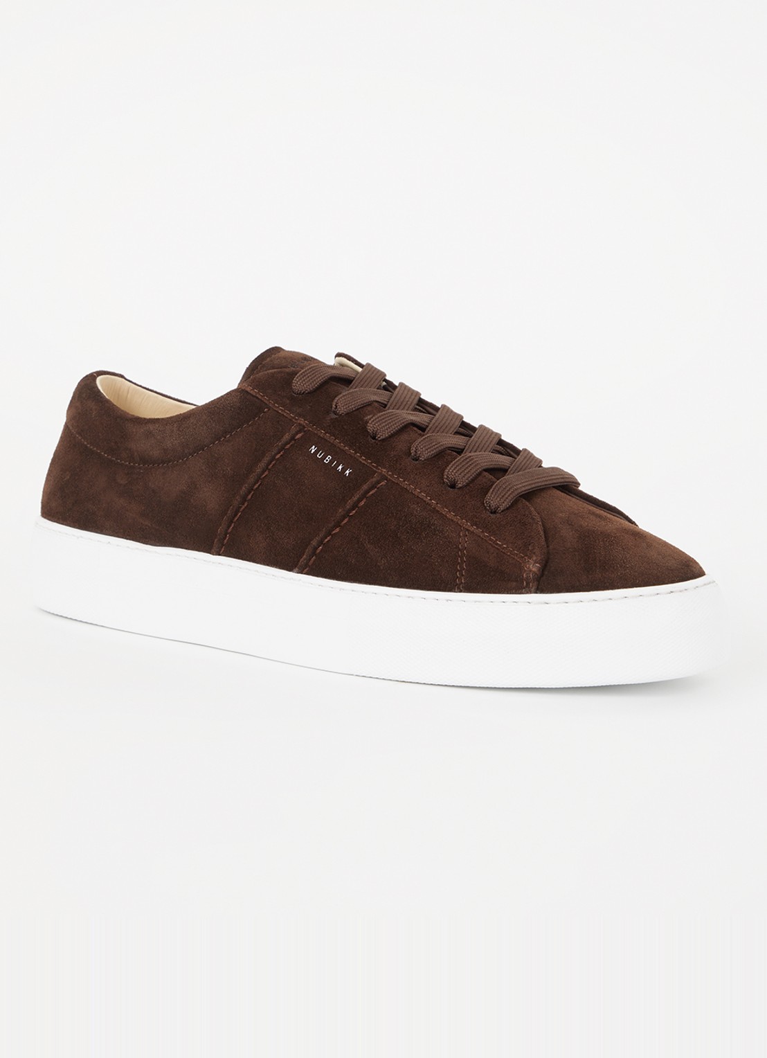 Nubikk Jagger Morris sneaker van suède - voorkant 5 donkerbruin