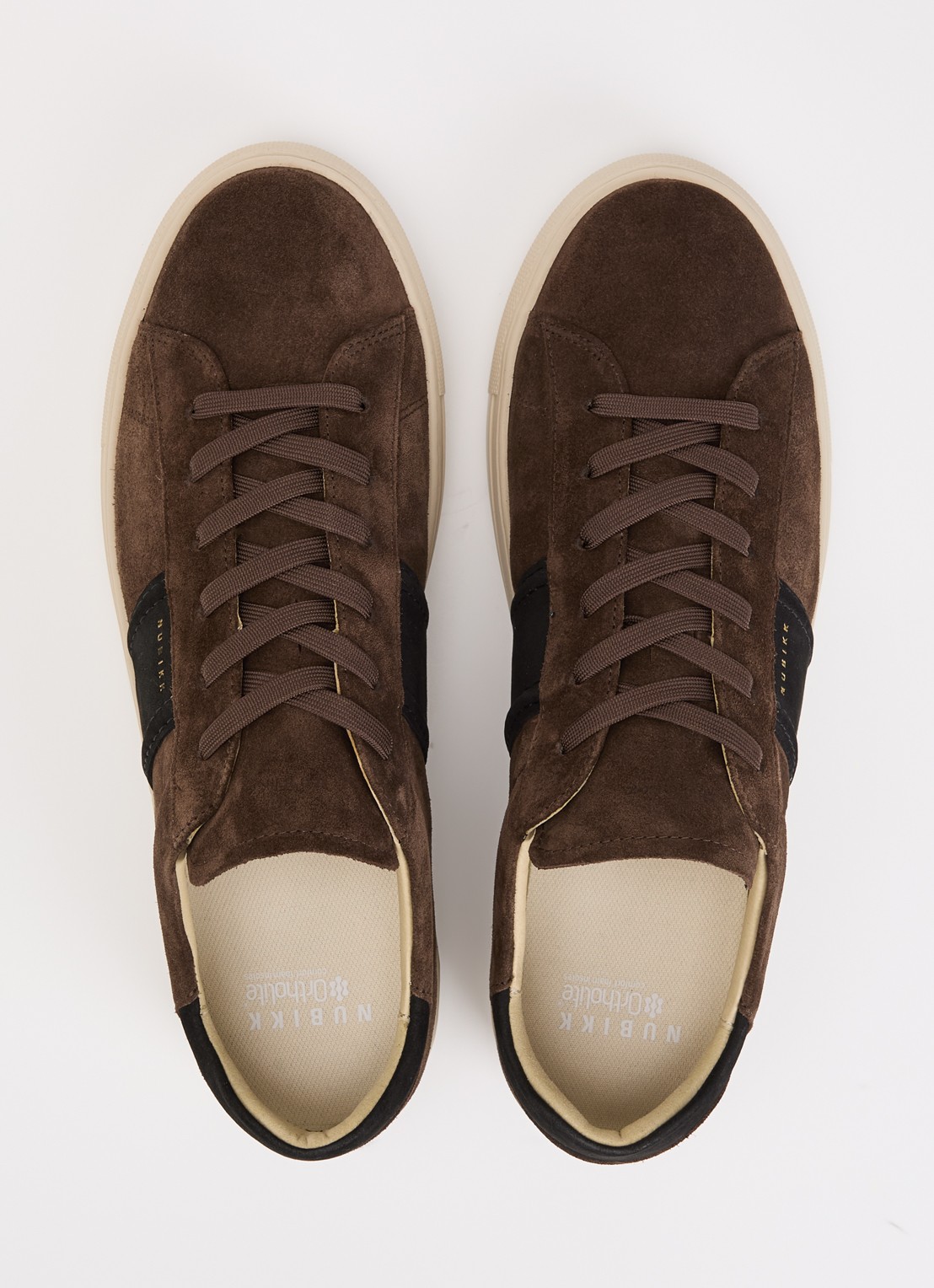 Nubikk Jase Morris sneaker van suède met leren details - detail 3 bruin