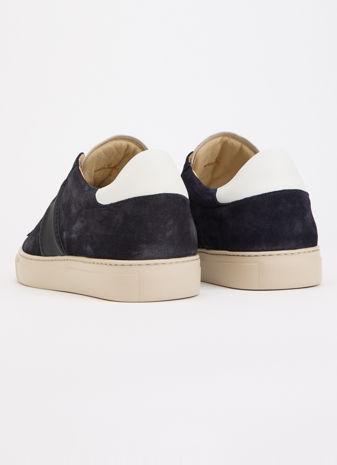 Nubikk Jase Morris sneaker van suède met leren details - achterkant 5 donkerblauw
