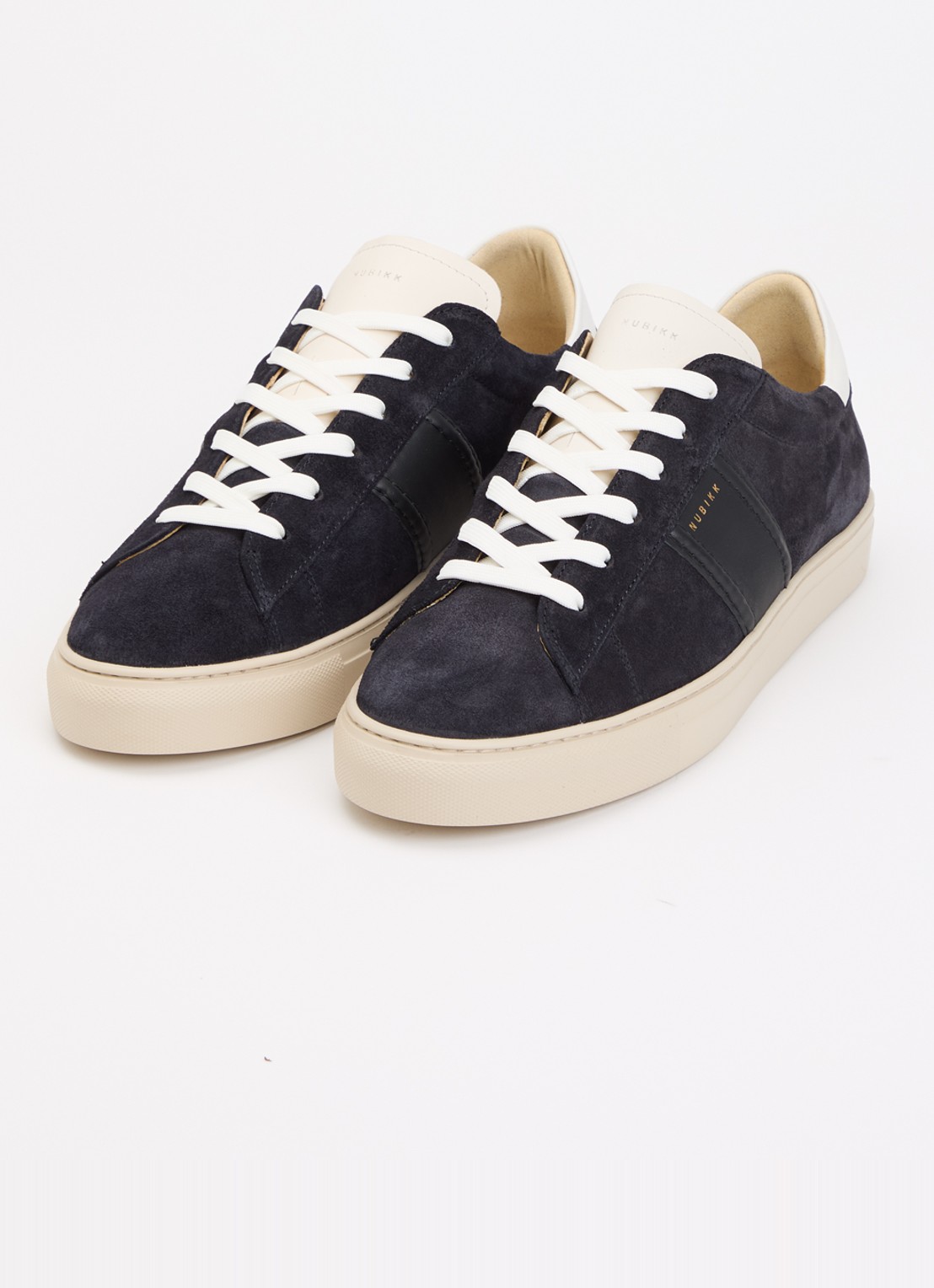 Nubikk Jase Morris sneaker van suède met leren details - detail 2 donkerblauw