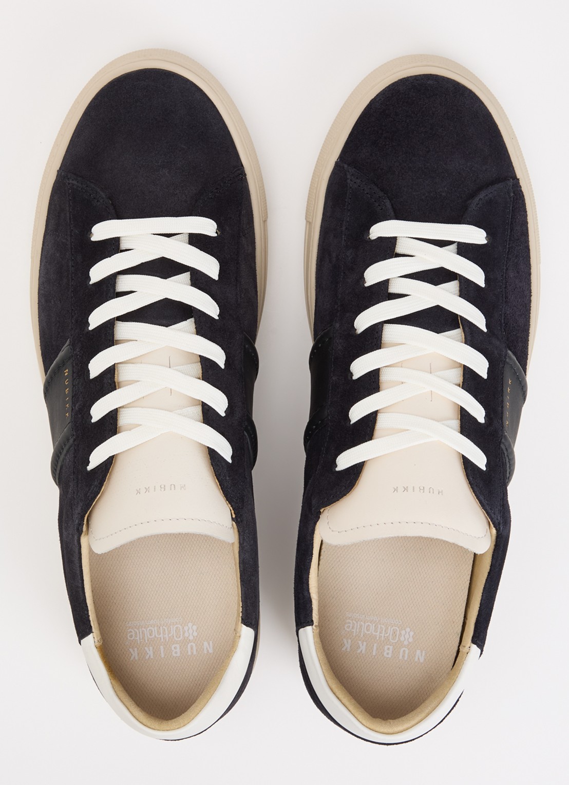 Nubikk Jase Morris sneaker van suède met leren details - detail 3 donkerblauw