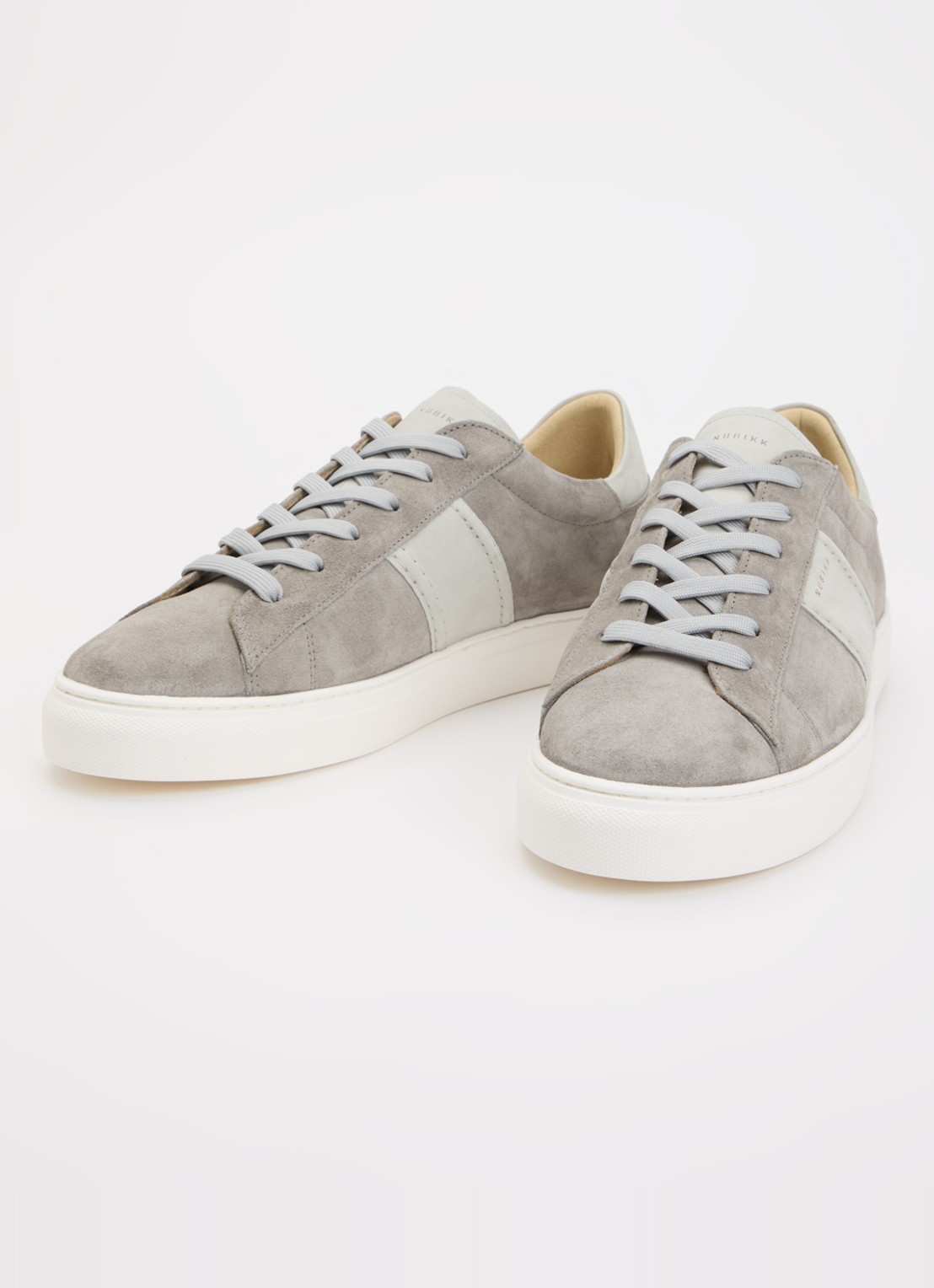 Nubikk Jase Morris sneaker van suède - detail lichtgrijs