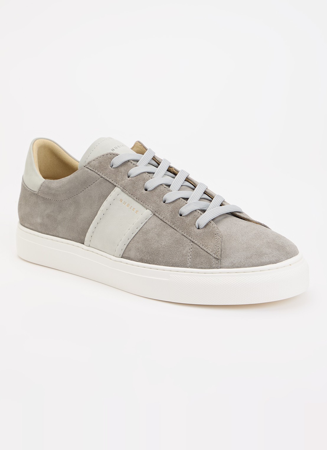 Nubikk Jase Morris sneaker van suède - voorkant 5 lichtgrijs