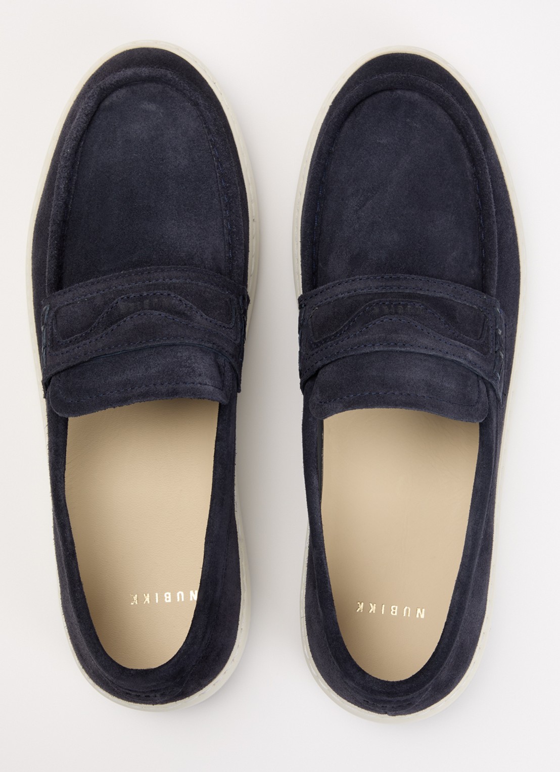 Nubikk Jiro Gatsby loafer van suède - detail 4 donkerblauw