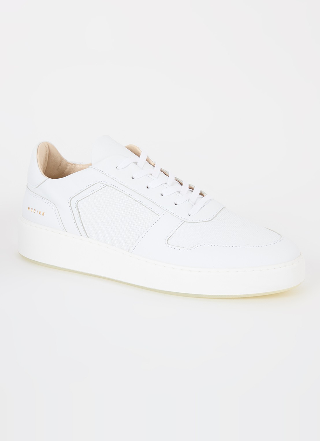 Nubikk Jiro Luca sneaker van leer - voorkant 8 wit