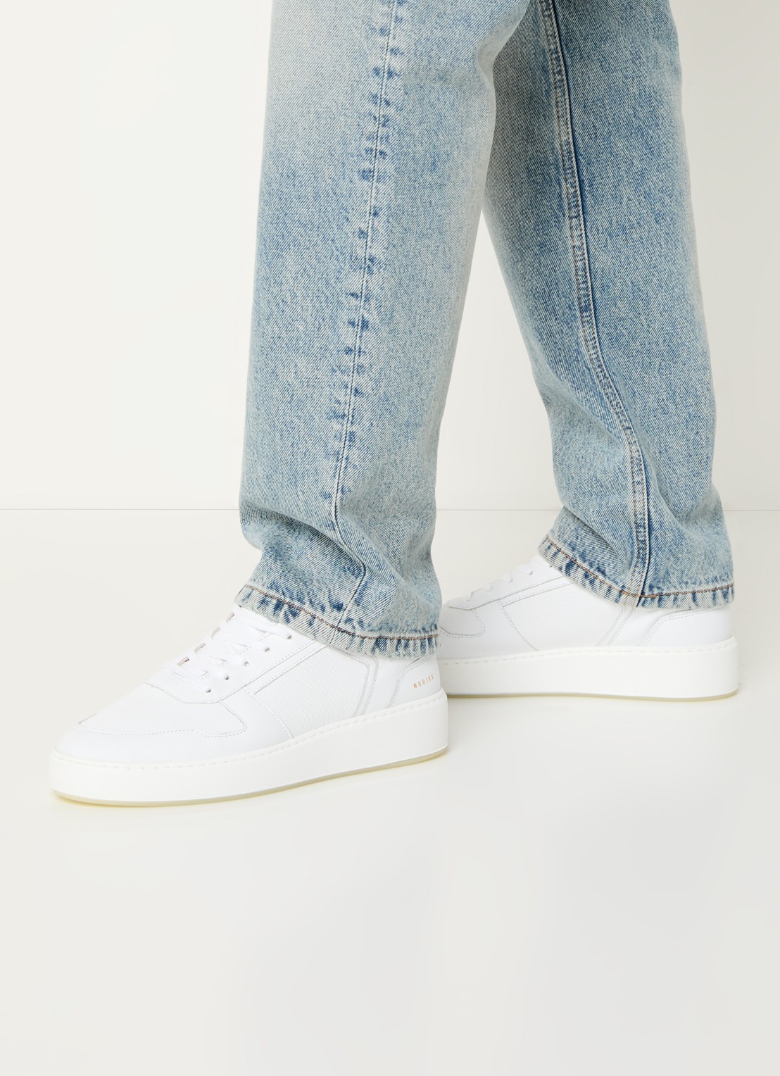 Nubikk Jiro Luca sneaker van leer - voorkant 9 wit