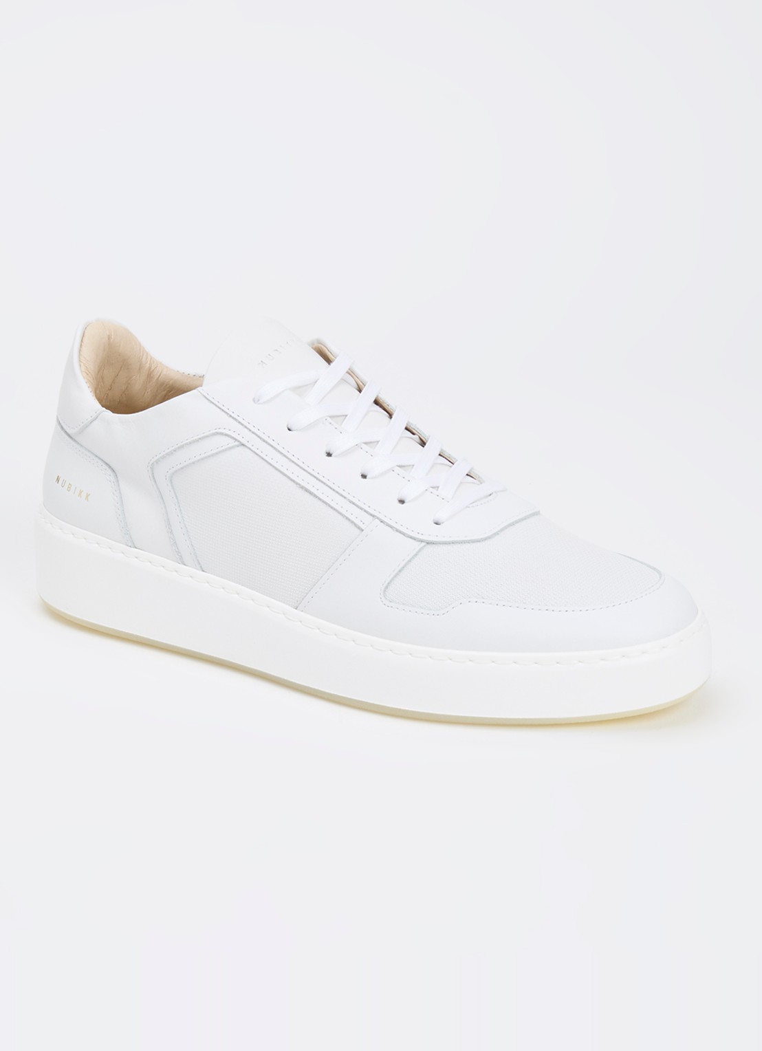 Nubikk Jiro Luca sneaker van leer - voorkant 10 wit