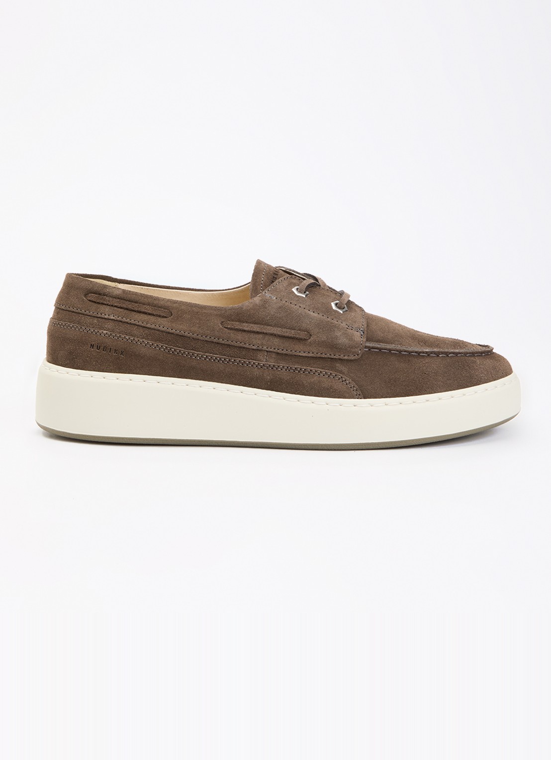 Nubikk Jiro Yacht bootschoen van suède - voorkant 5 donkerbruin