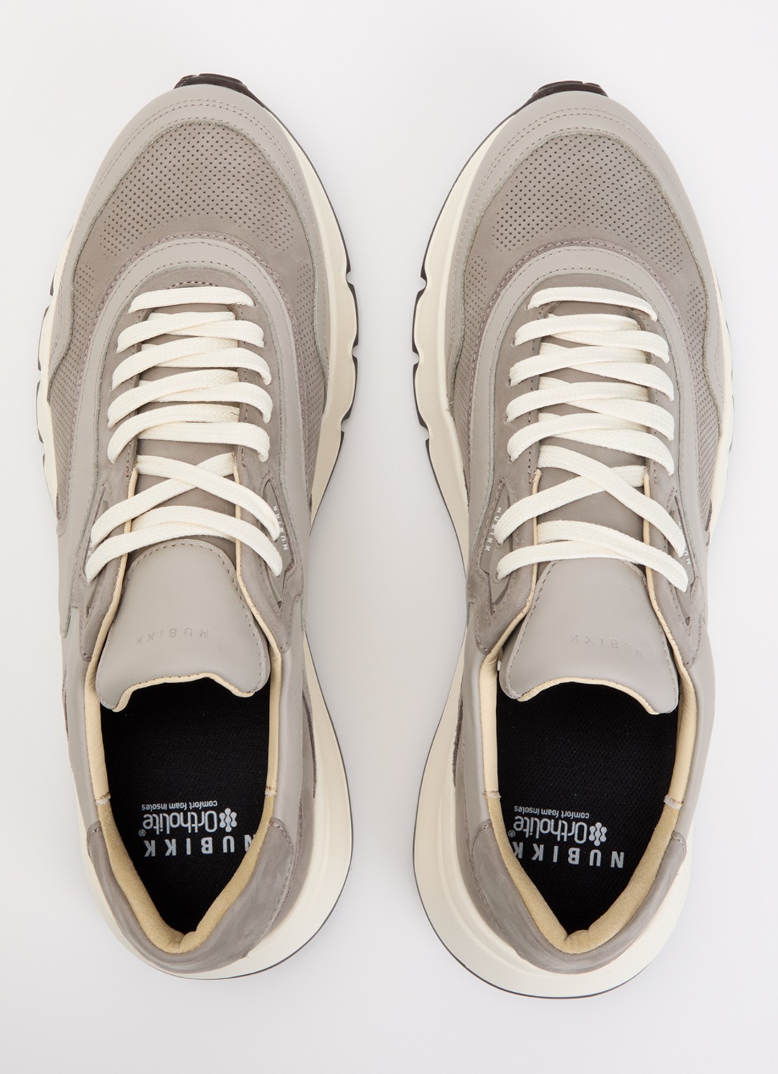 Nubikk Luca Noa sneaker met leren details  - detail 4 grijs