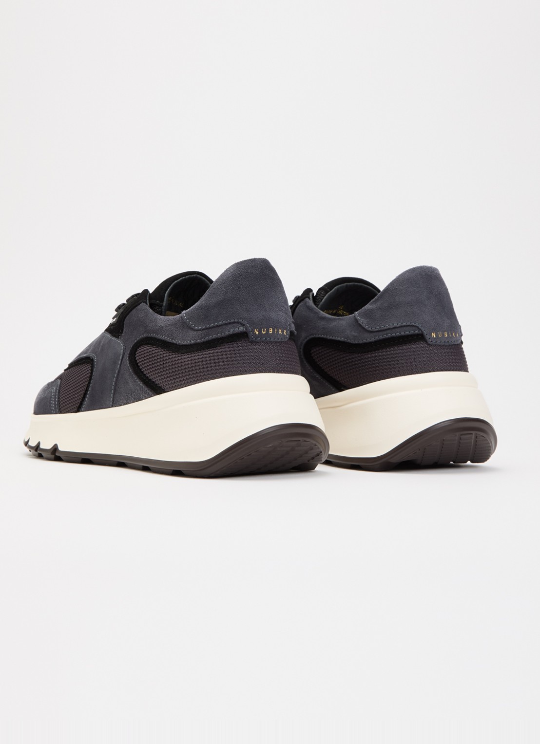 Nubikk Luca Noa sneaker met suède details - achterkant 5 donkerblauw