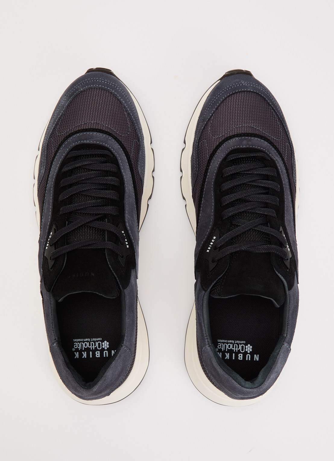 Nubikk Luca Noa sneaker met suède details - detail 3 donkerblauw