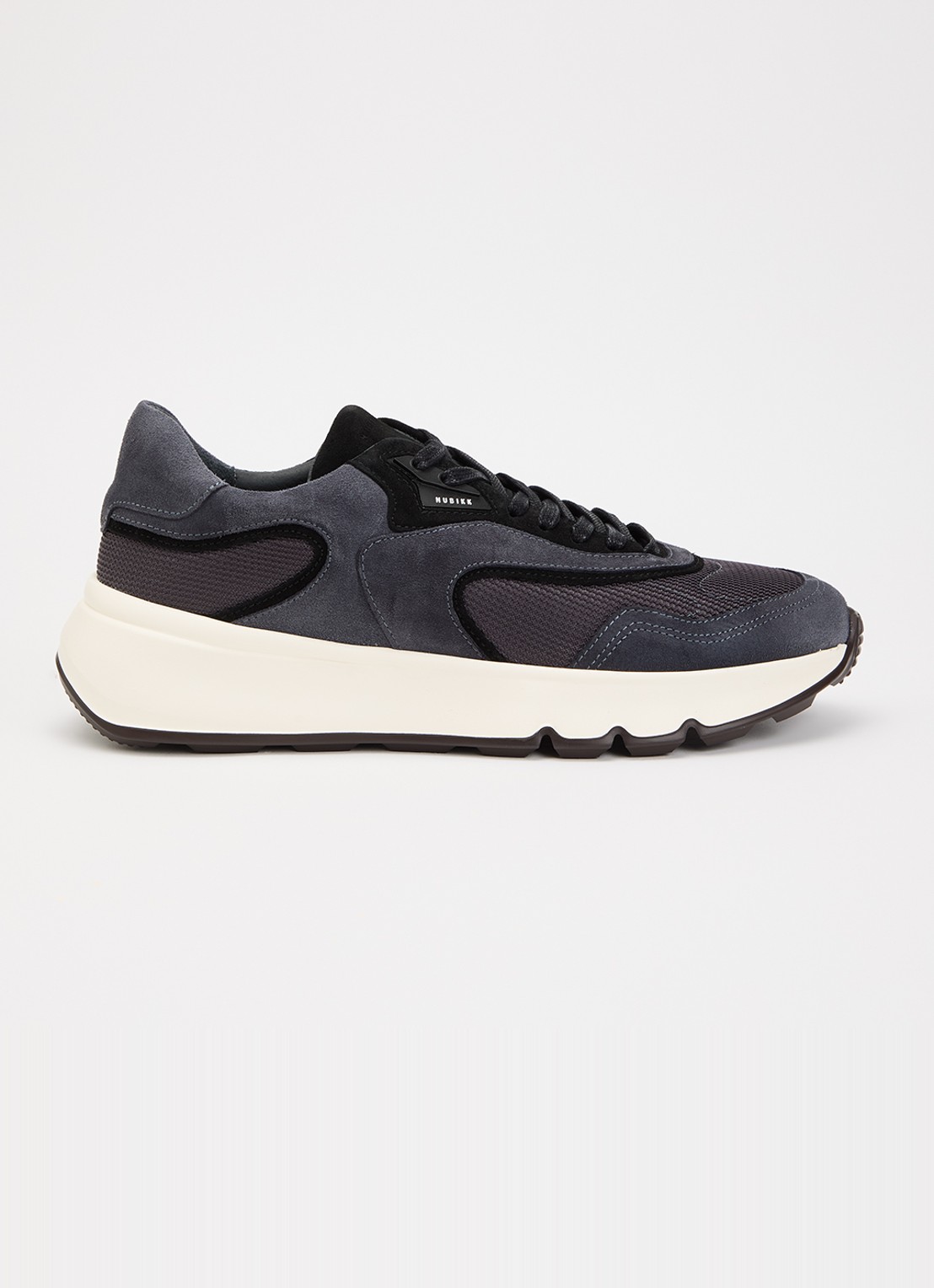 Nubikk Luca Noa sneaker met suède details - voorkant donkerblauw