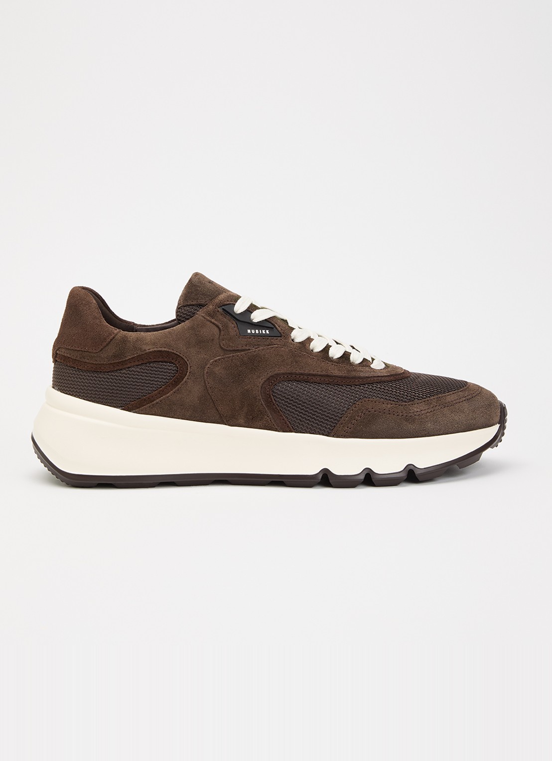 Nubikk Luca Noa sneaker met suède details - voorkant grijs