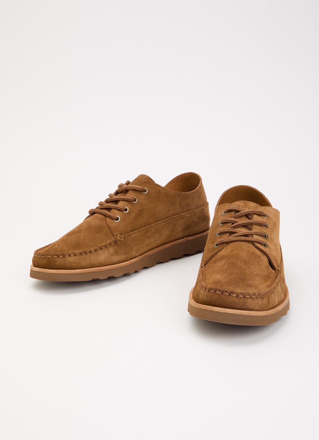 Nubikk Milo Macaw II casual veterschoen van suède - detail 3 cognac