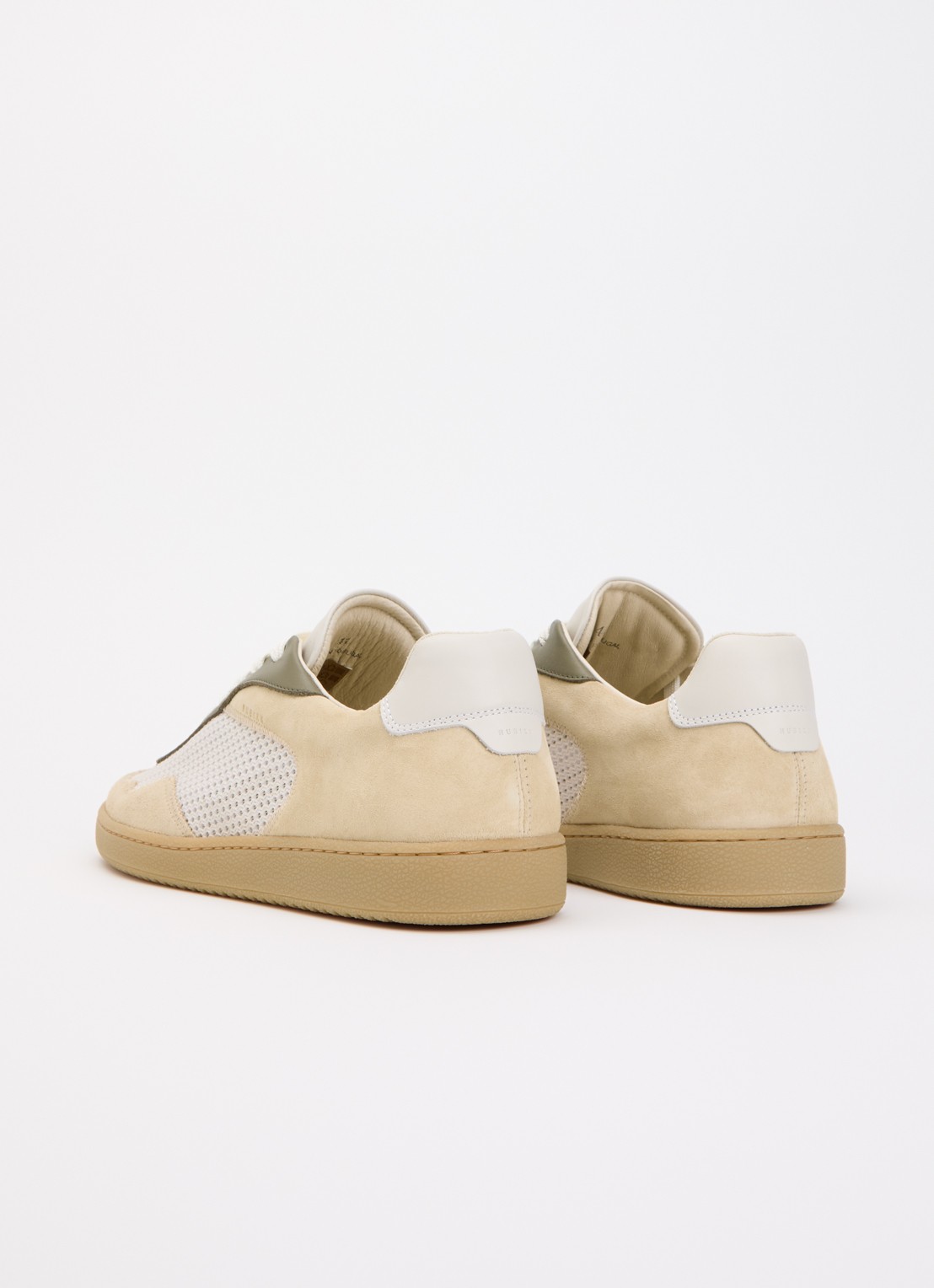 Nubikk Ray Joss sneaker van suéde met details van mesh en leer  - achterkant 2 creme