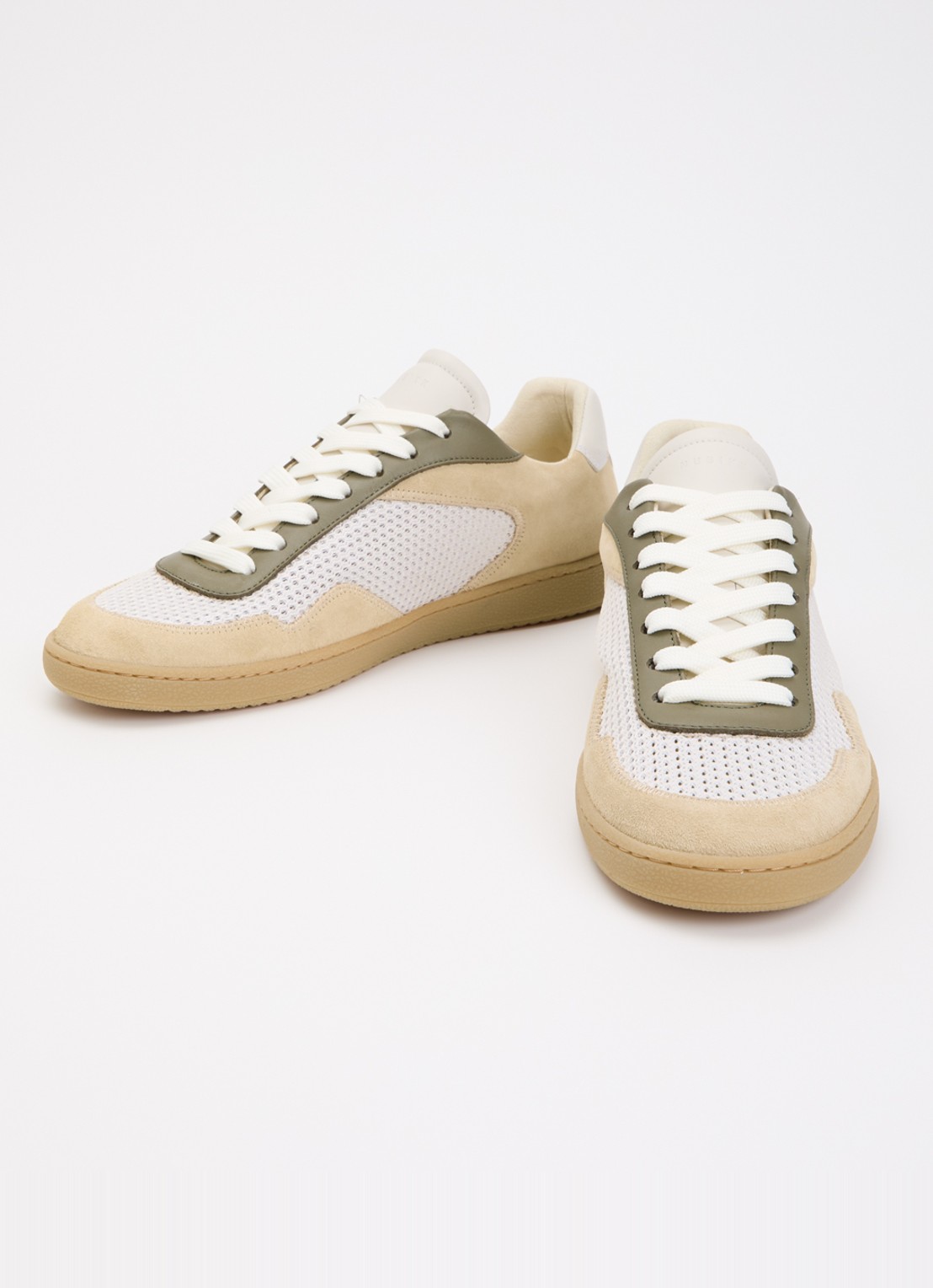 Nubikk Ray Joss sneaker van suéde met details van mesh en leer  - detail 3 creme