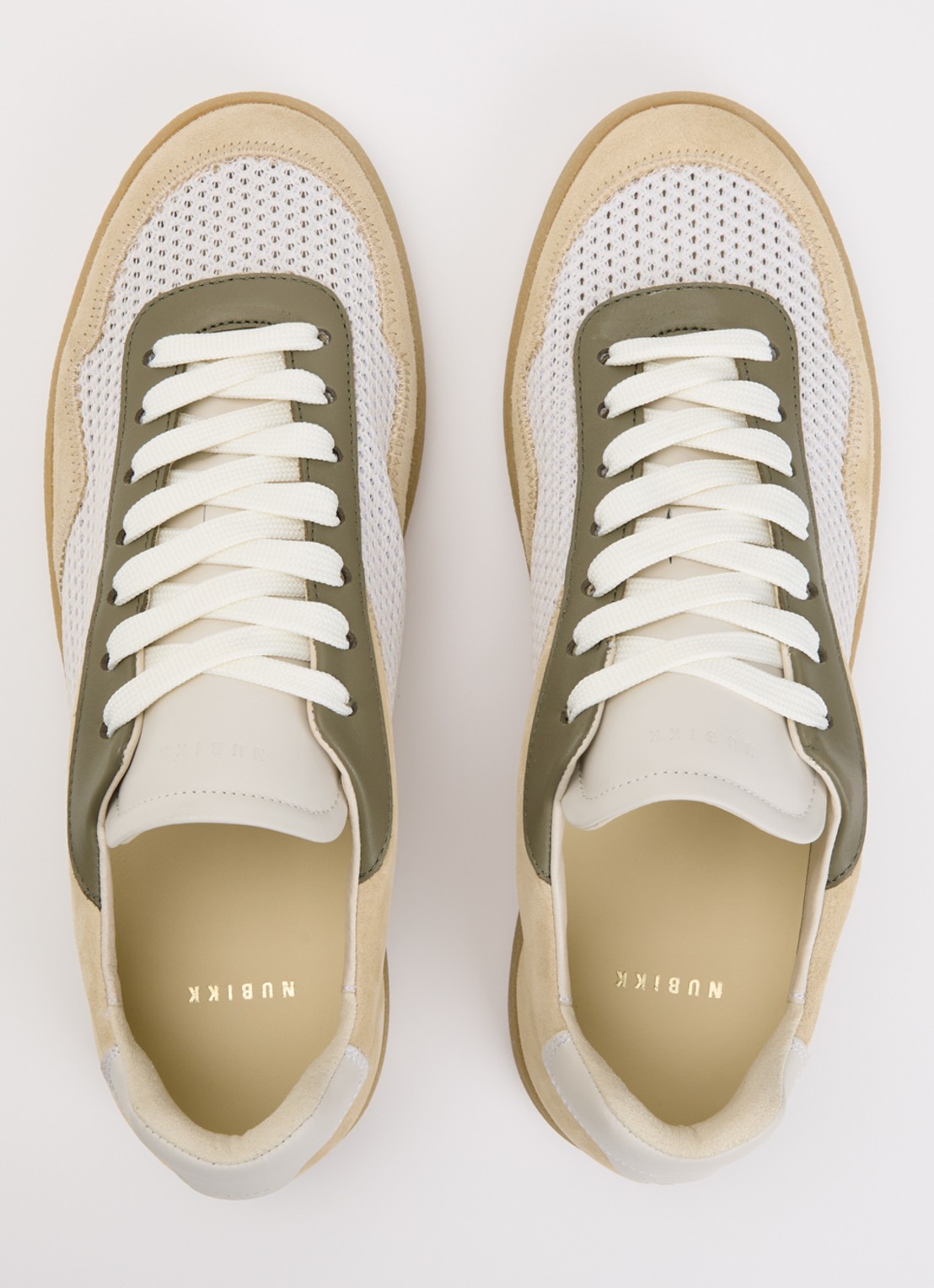 Nubikk Ray Joss sneaker van suéde met details van mesh en leer  - detail 4 creme