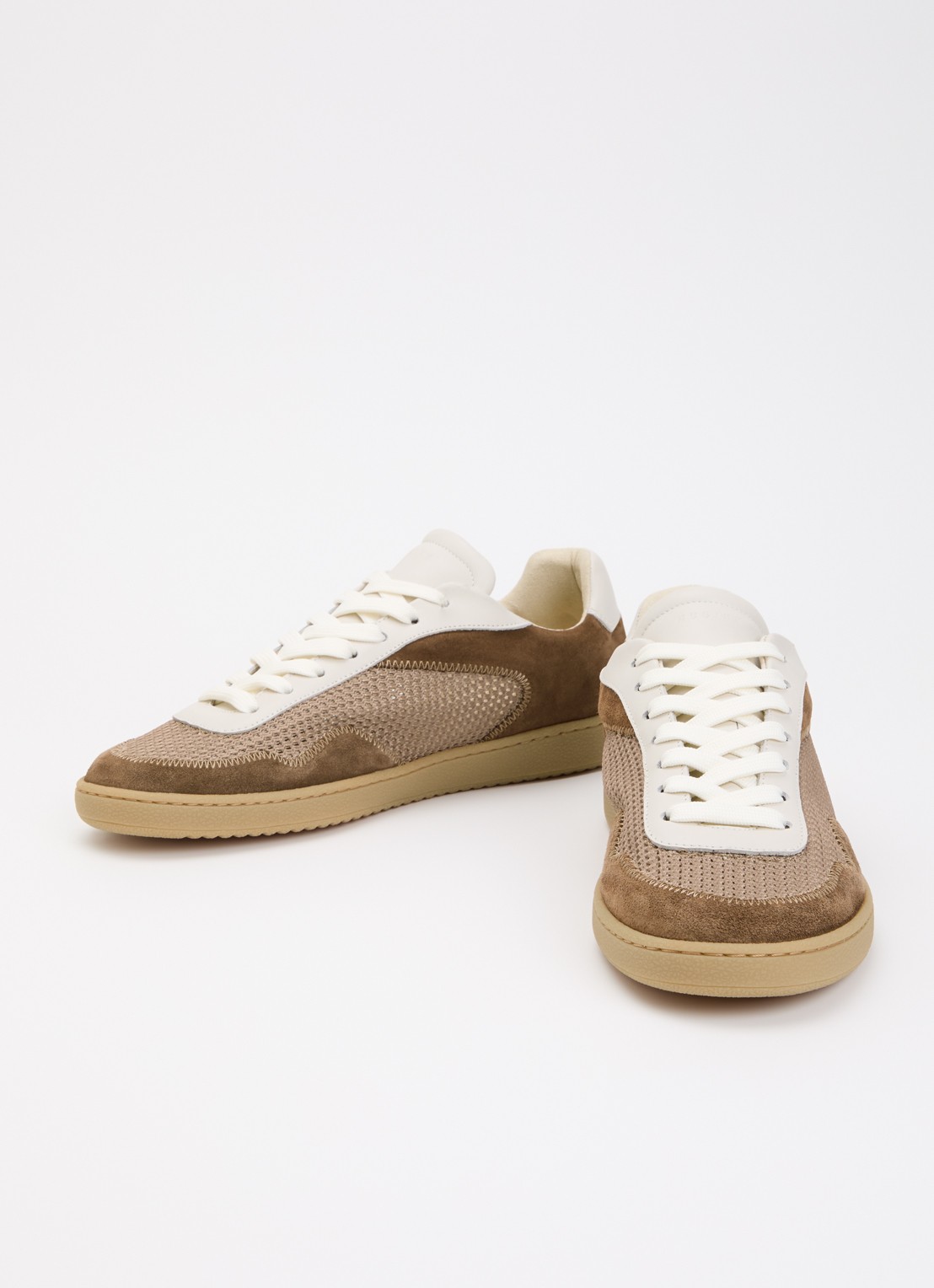 Nubikk Ray Joss sneaker van suéde met details van mesh en leer  - detail 3 bruin