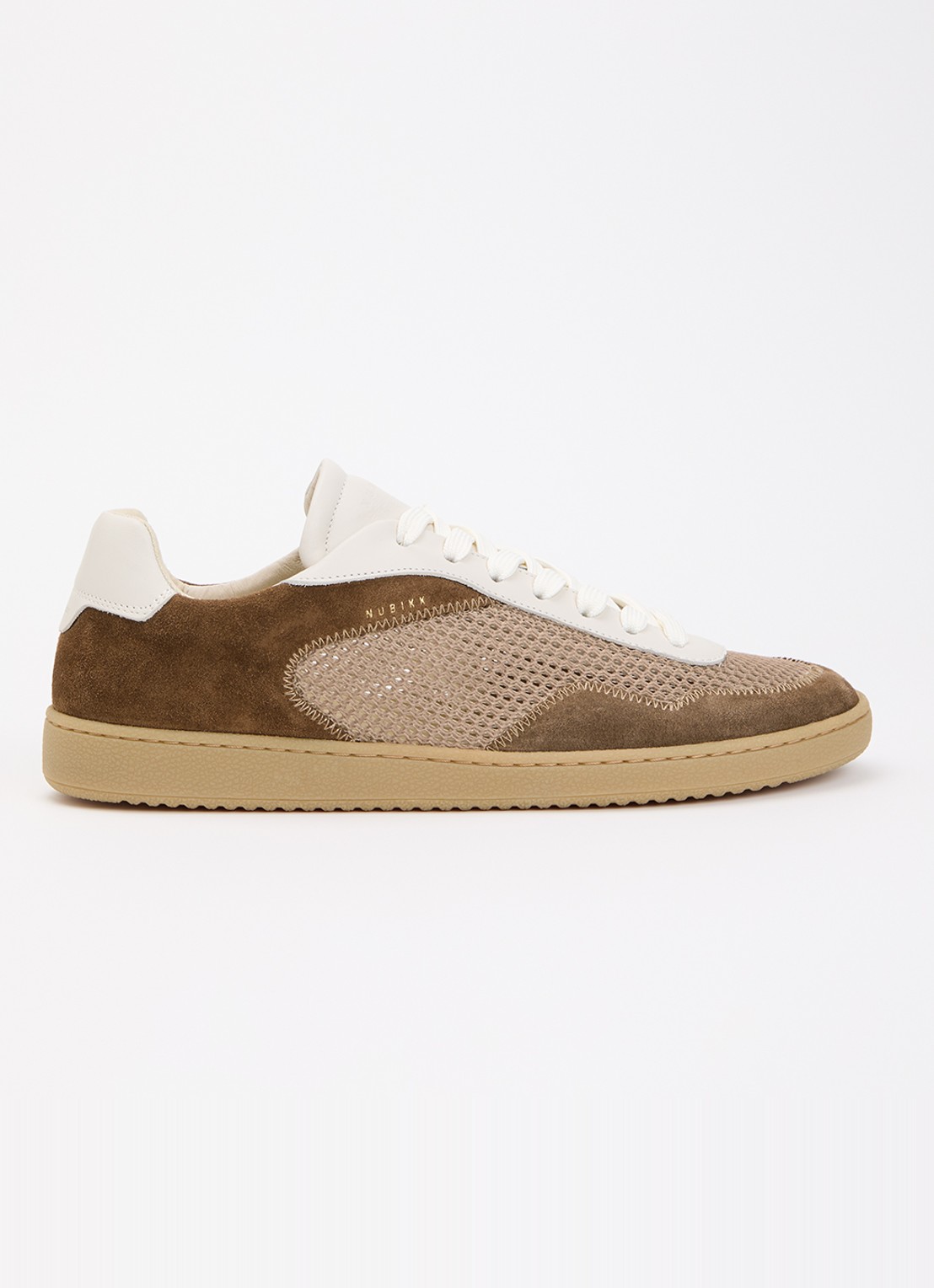 Nubikk Ray Joss sneaker van suéde met details van mesh en leer  - voorkant 2 bruin