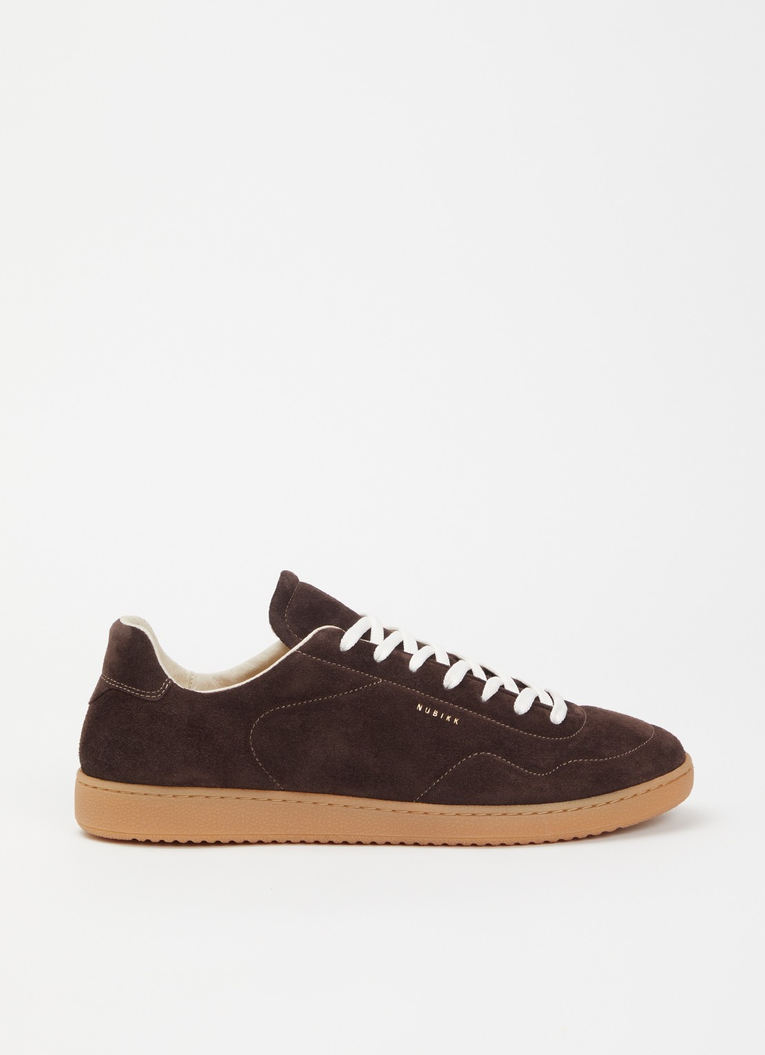 Nubikk Ray Rush sneaker van suède - voorkant donkerbruin