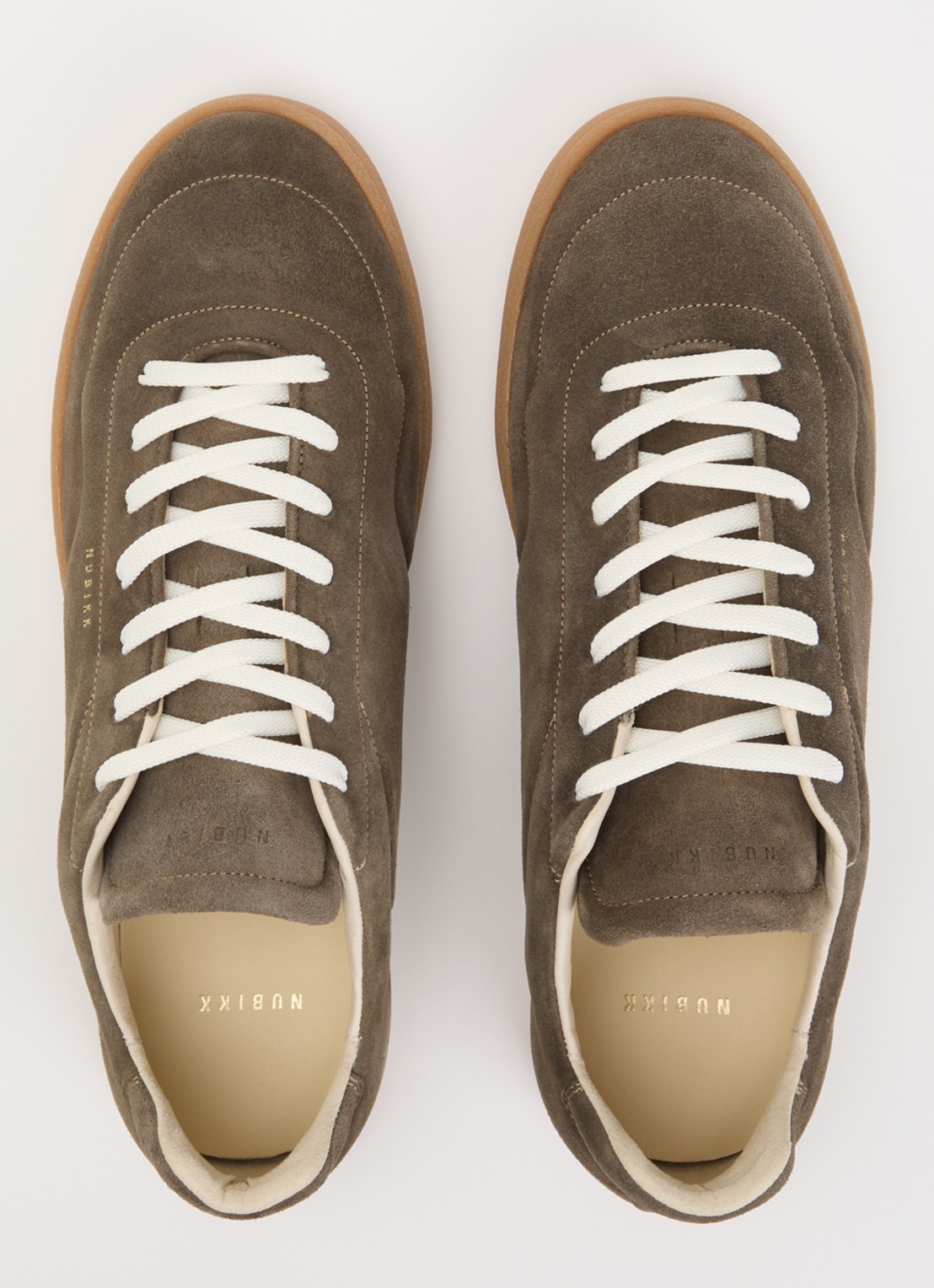 Nubikk Ray Rush sneaker van suède - detail 4 olijfgroen