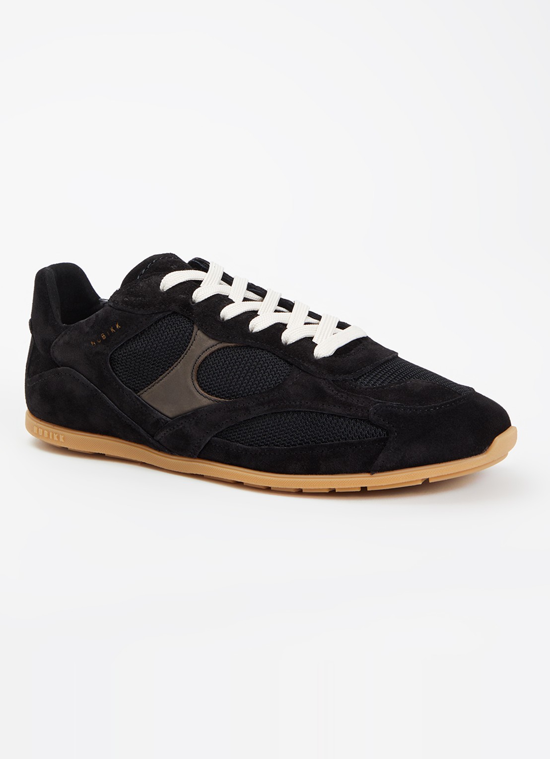 Nubikk Riley Morgan sneaker van suède met mesh details - voorkant 4 zwart