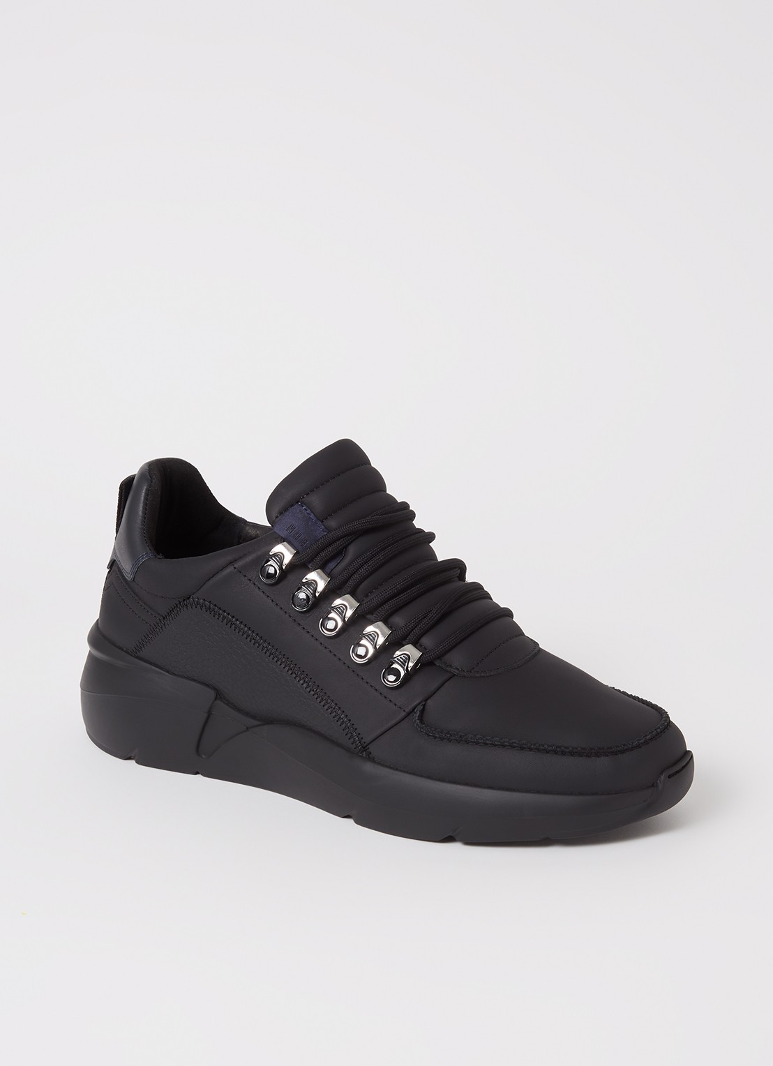 Nubikk Roque Roman sneaker van leer  - voorkant zwart
