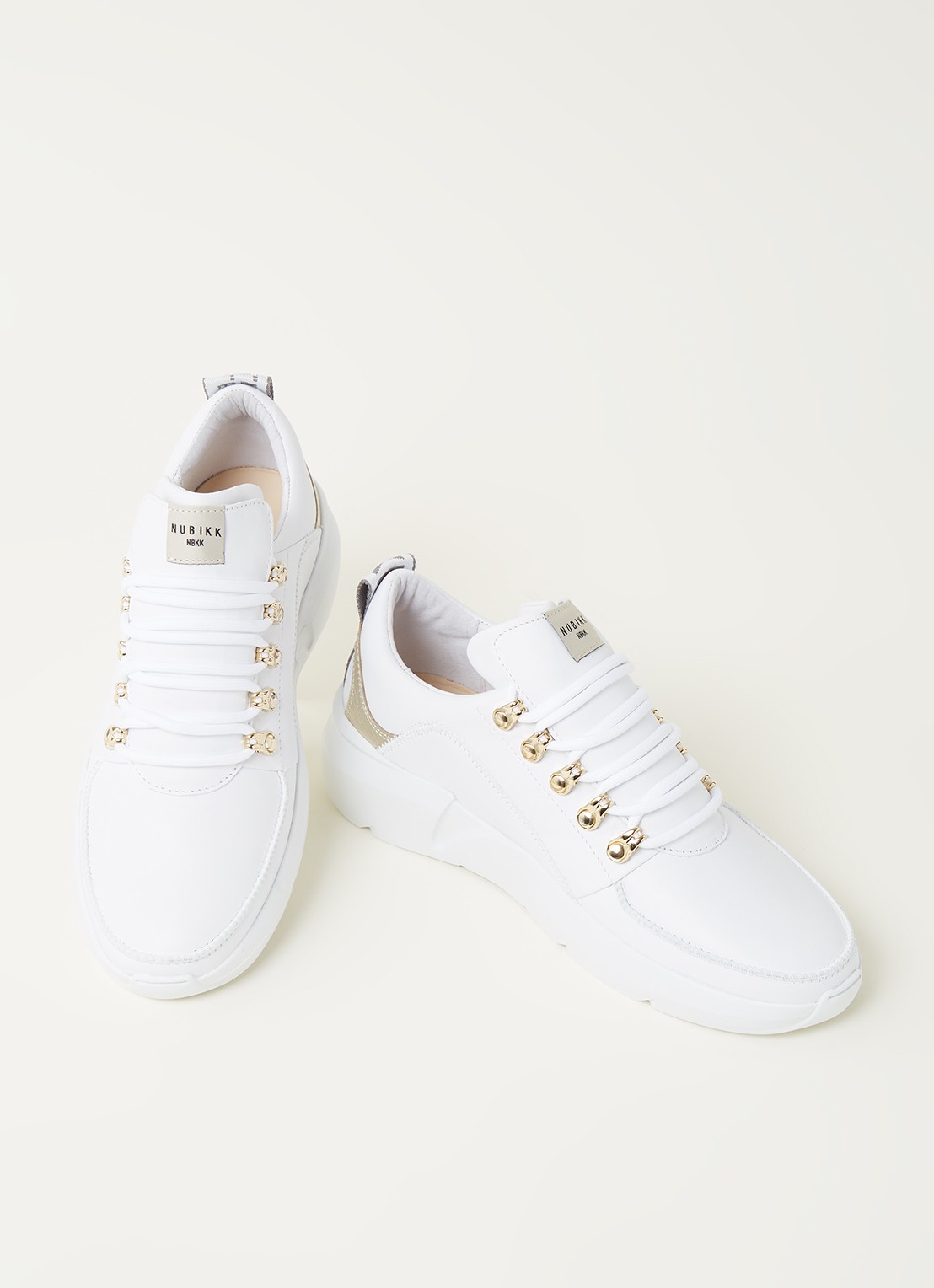 Nubikk Roque Royal L sneaker van leer met suède details - detail wit