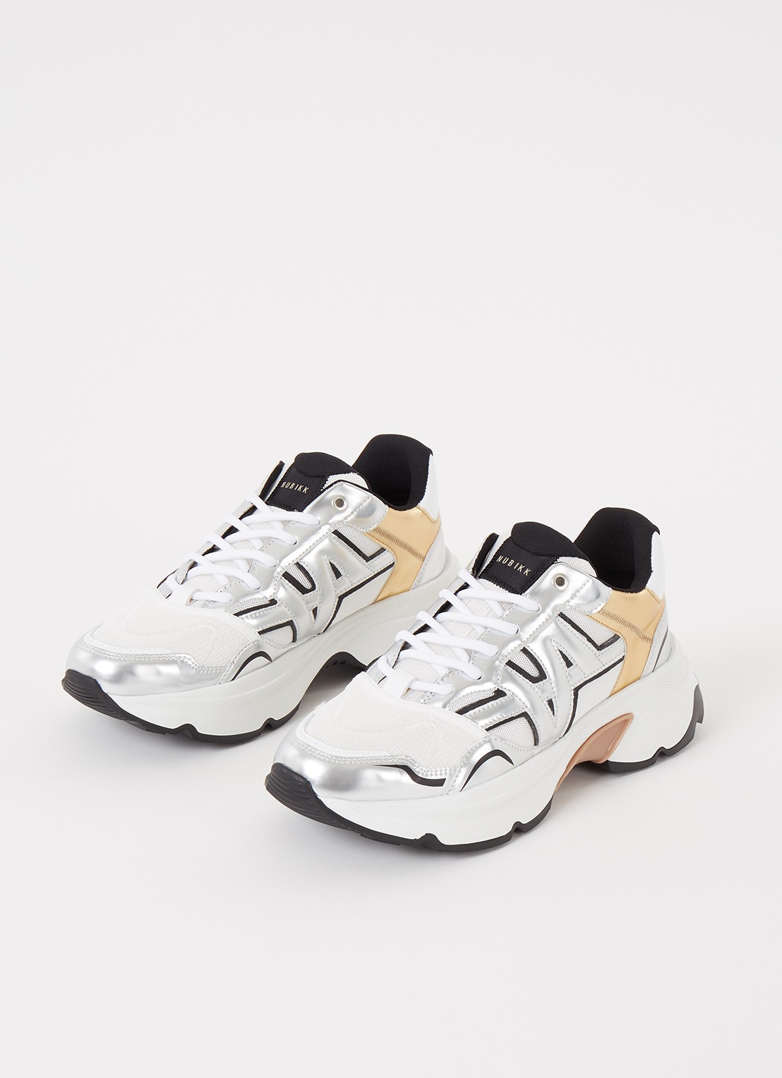 Nubikk Ross Trek Edge sneaker met leren details - detail wit