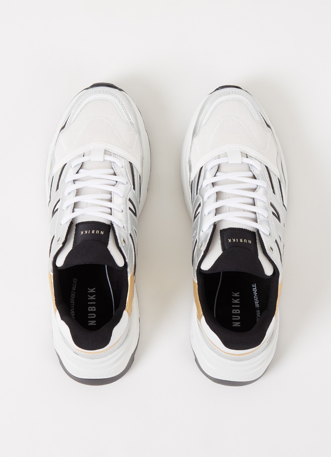 Nubikk Ross Trek Edge sneaker met leren details - detail 3 wit
