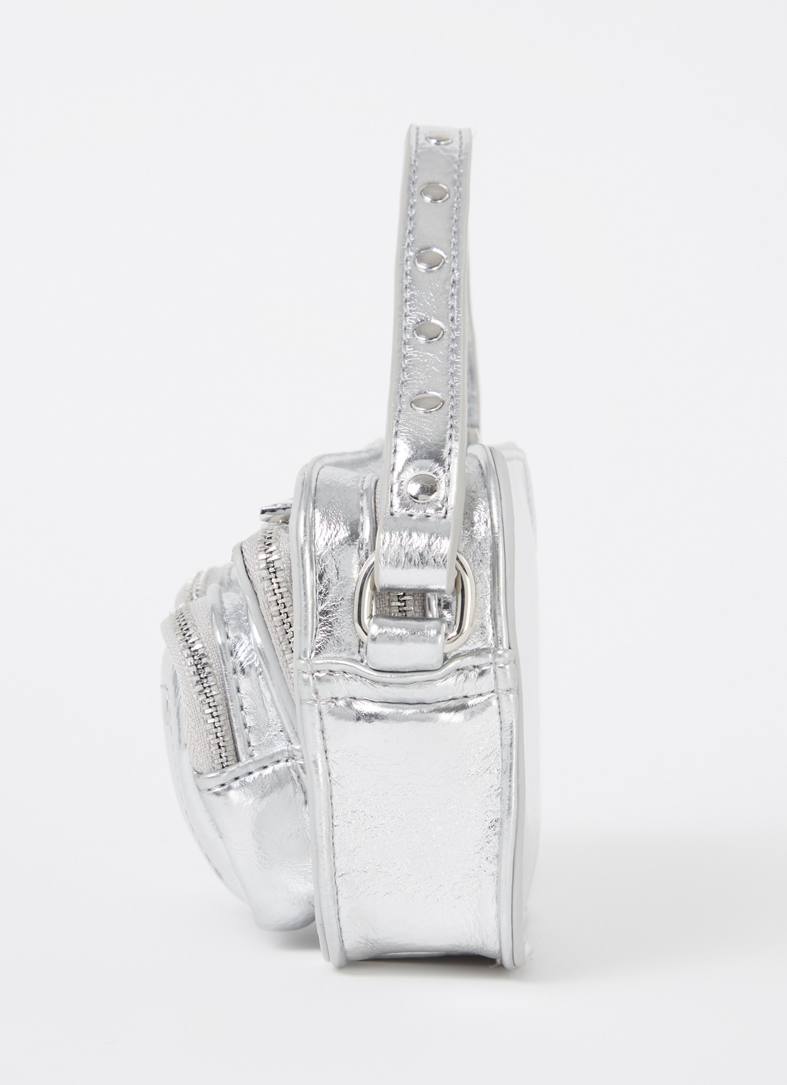Núnoo Helena handtas met afneembare schouderriem en metallic finish - detail 2 zilver