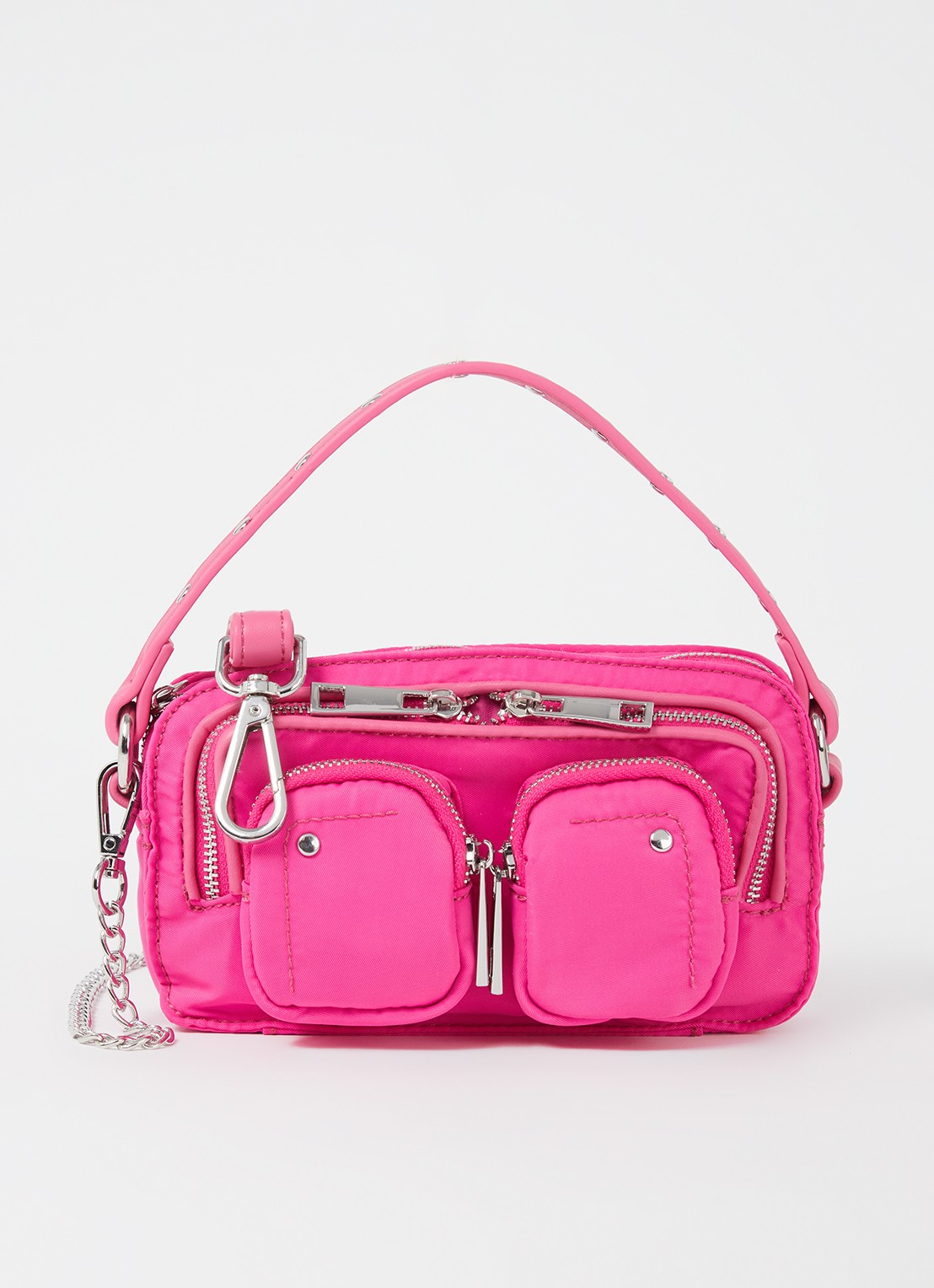 Núnoo Helena handtas met afneembare schouderriem - voorkant 4 fuchsia