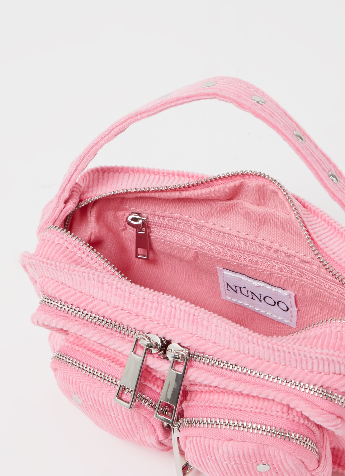 Núnoo Helena handtas van corduroy - detail roze