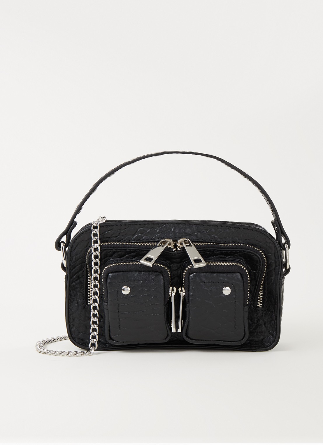 Núnoo Helena New Zealand handtas van leer - voorkant 2 zwart